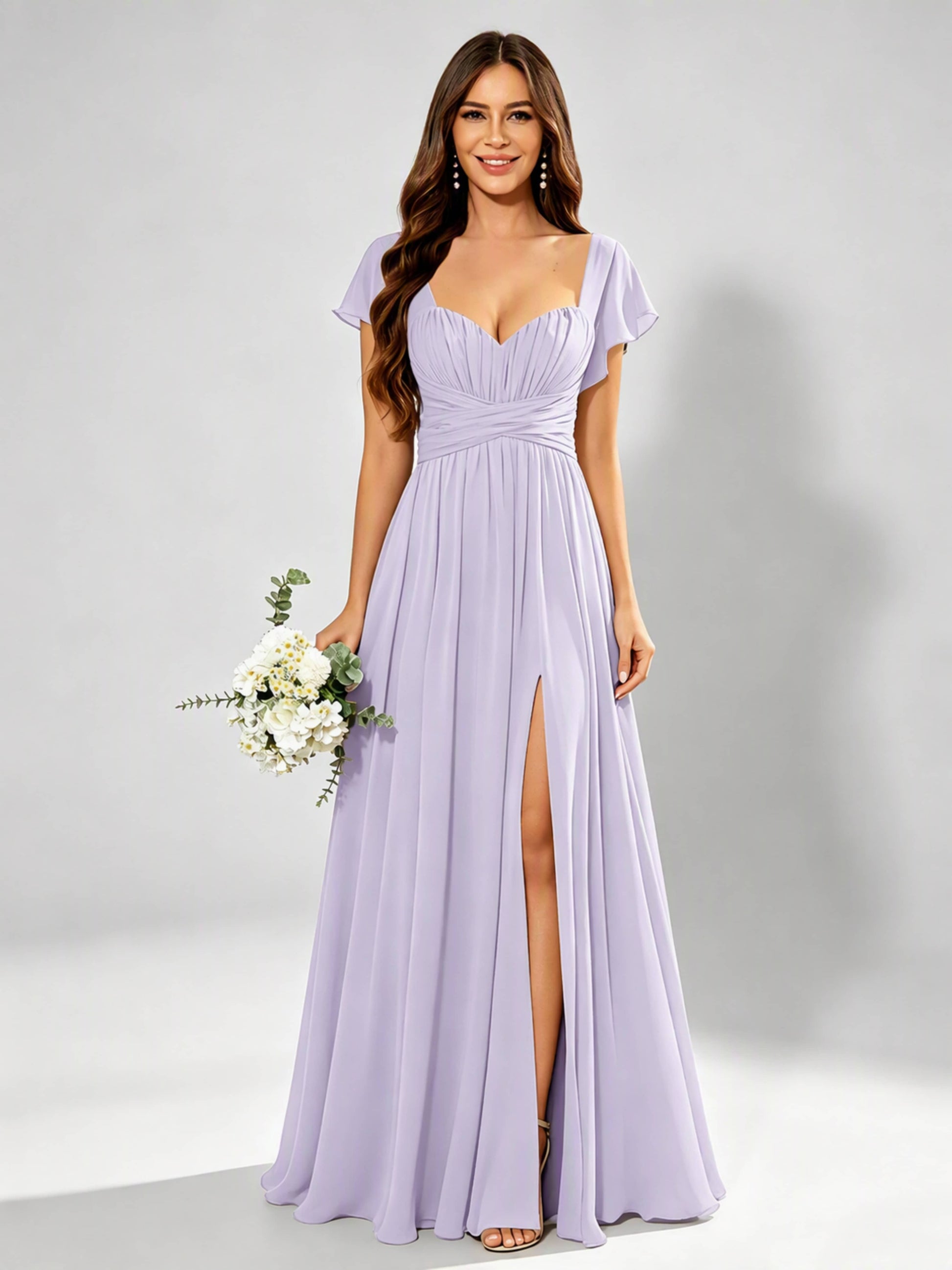 Chiffon Sweetheart Neck Empire Waist Bridesmaid Dresses