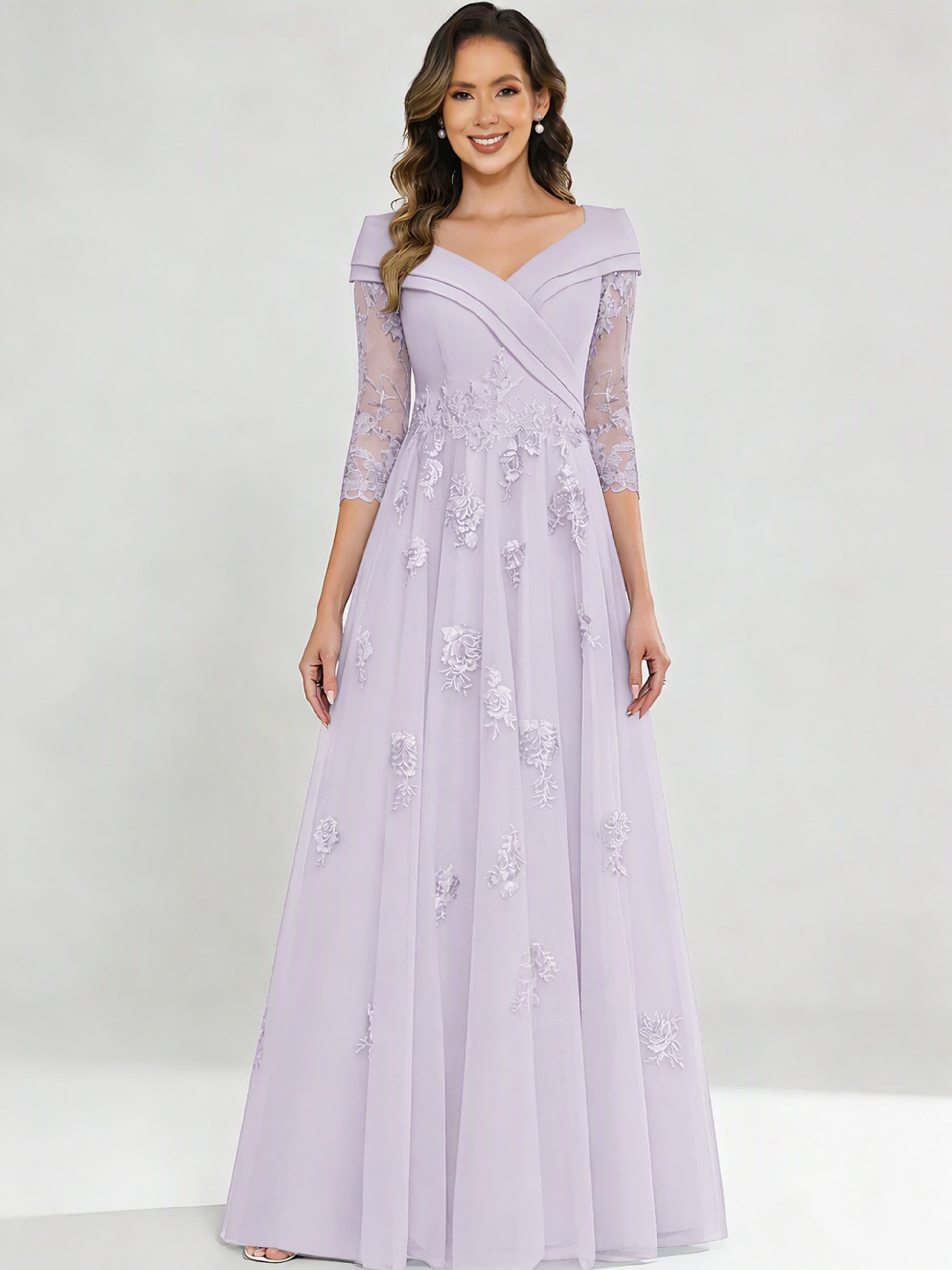 Tulle Chiffon Dressy Mother of The Bride Dresses for Women