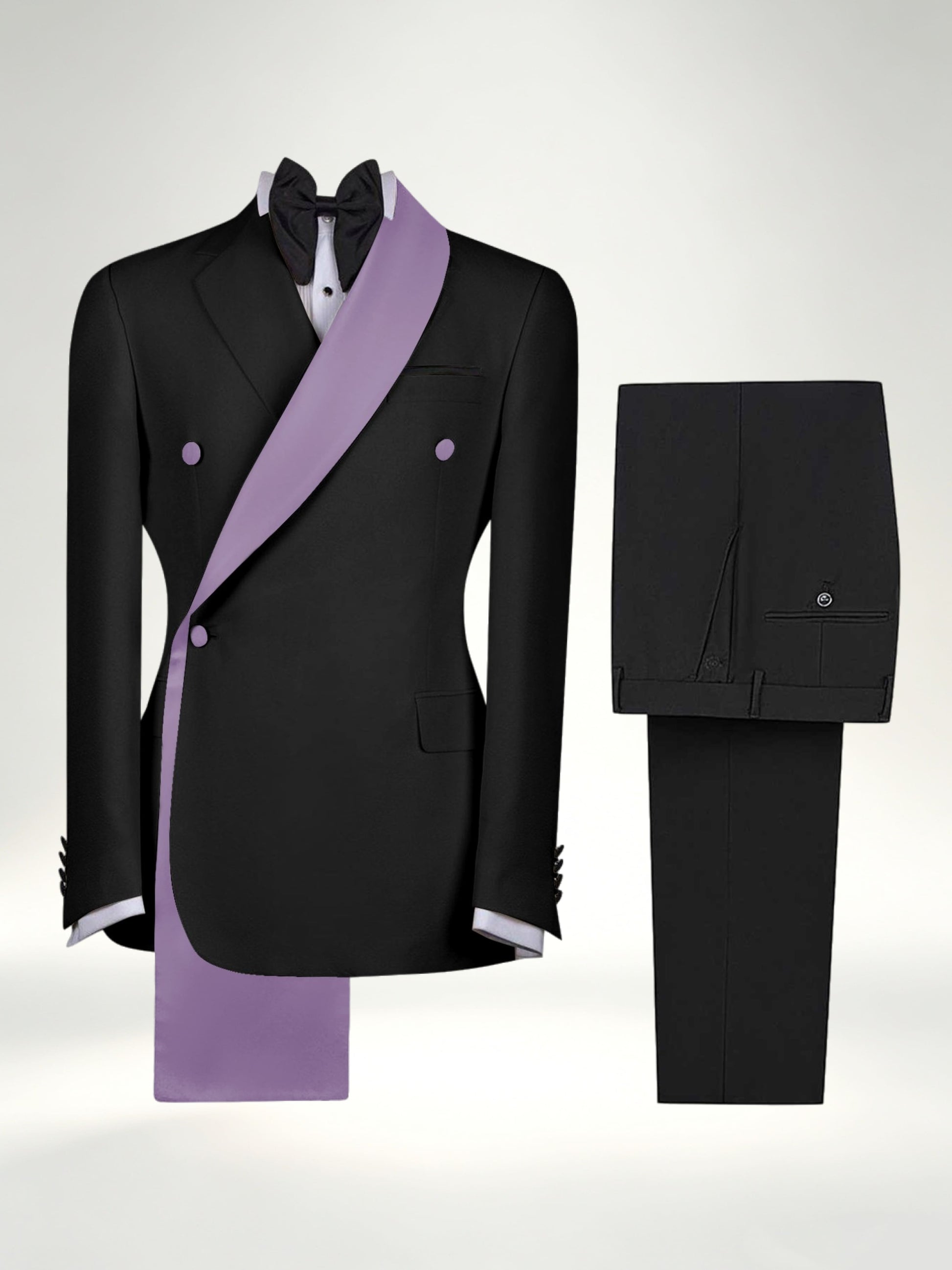 Refined Trim Detail Men's 2 Pieces Shawl Lapel Suit for Elegant Occasions