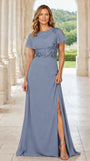 Chiffon Long Mother of The Bride Dress with Slit
