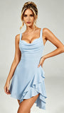 Chiffon Cowl Neck Homecoming Dresses Short Prom Gown