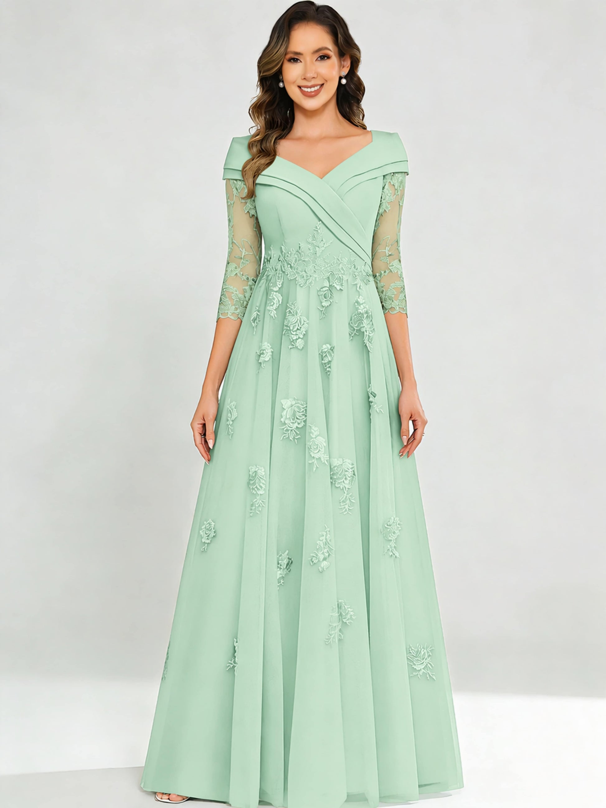 Tulle Chiffon Dressy Mother of The Bride Dresses for Women