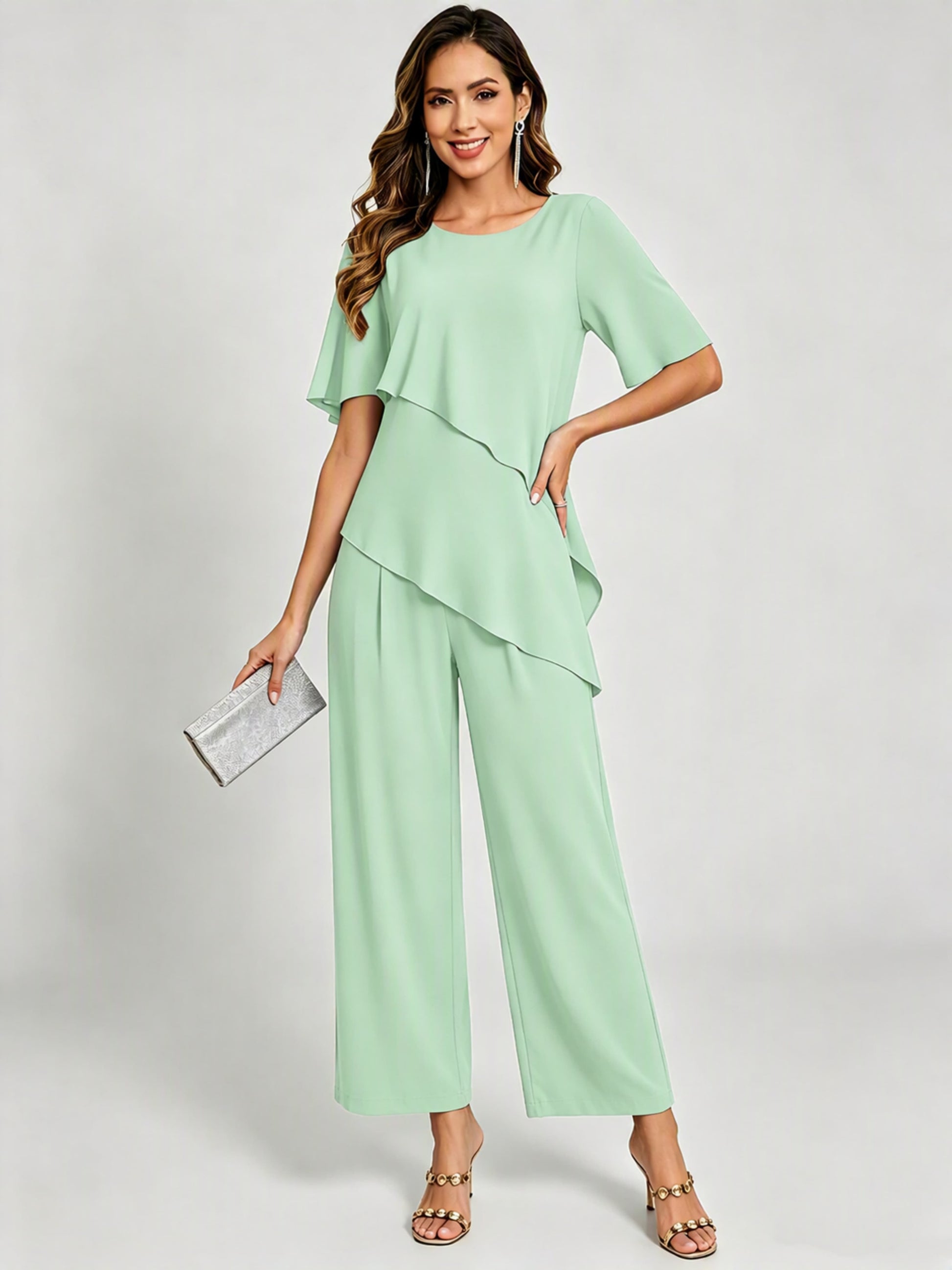 2 Pieces Mother of The Bride Pant Suits for Women Wedding