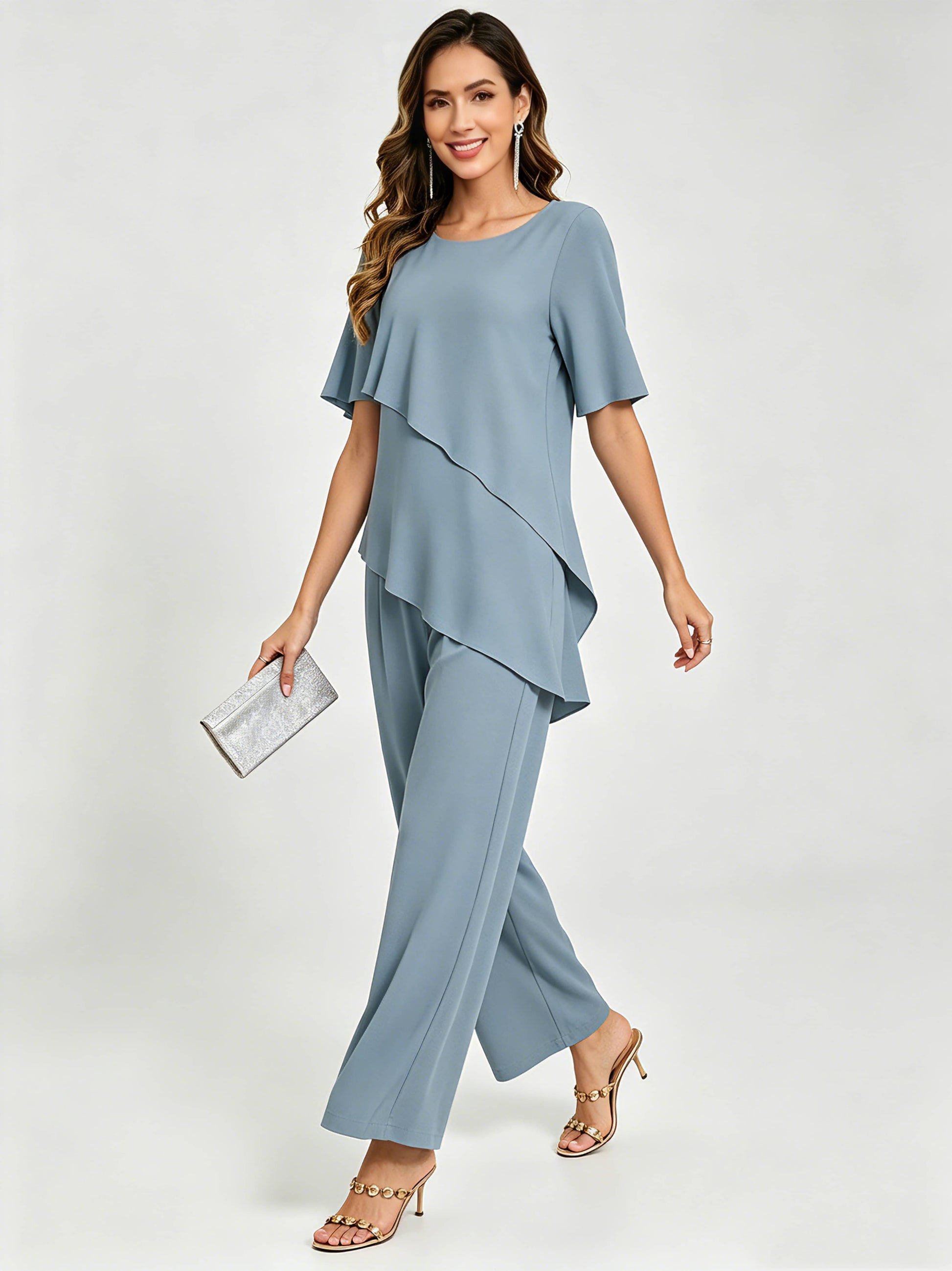 2 Pieces Mother of The Bride Pant Suits for Women Wedding