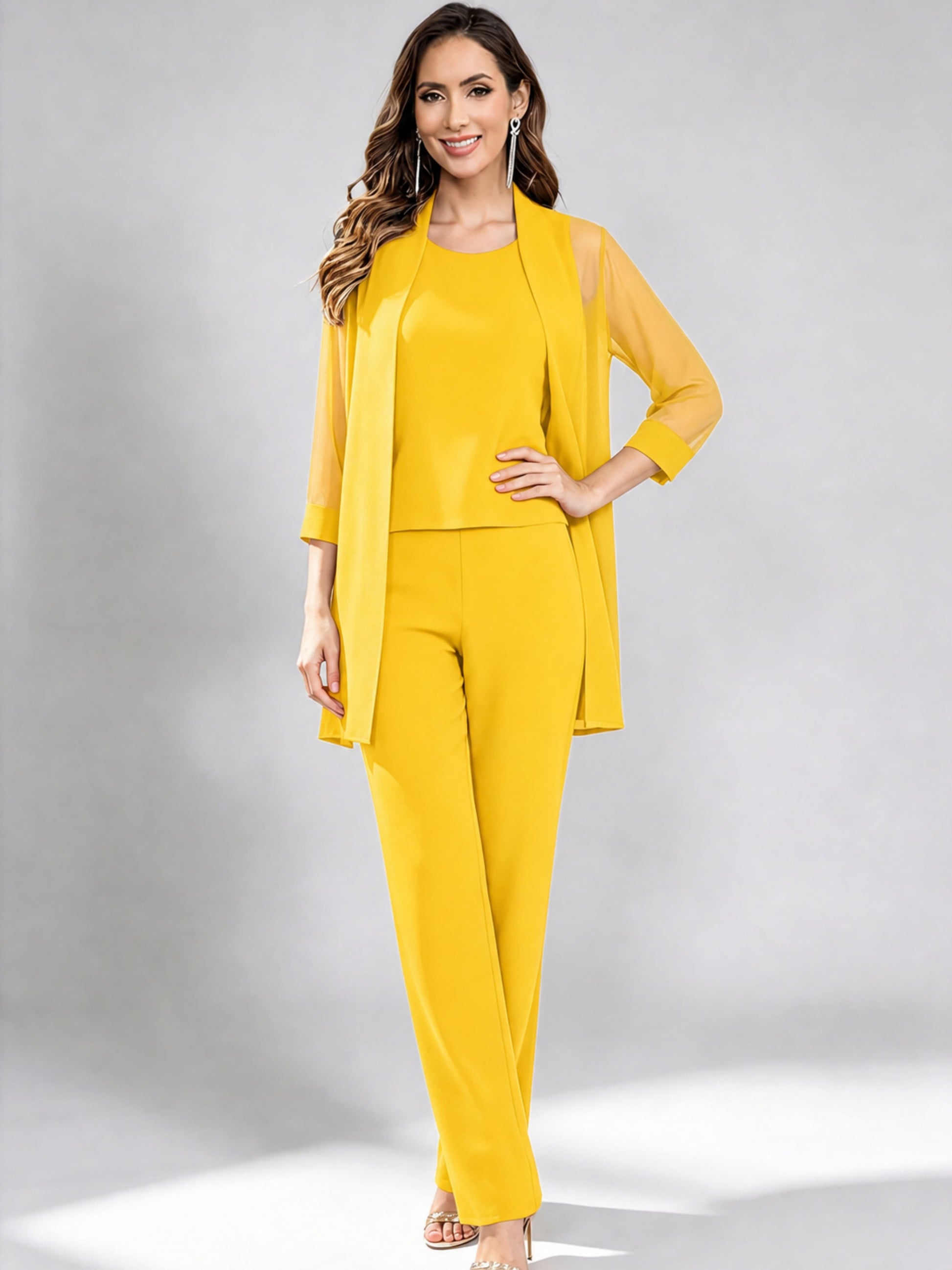 3 Pieces Mother of The Bride Pantsuits Formal Dressy Outfit