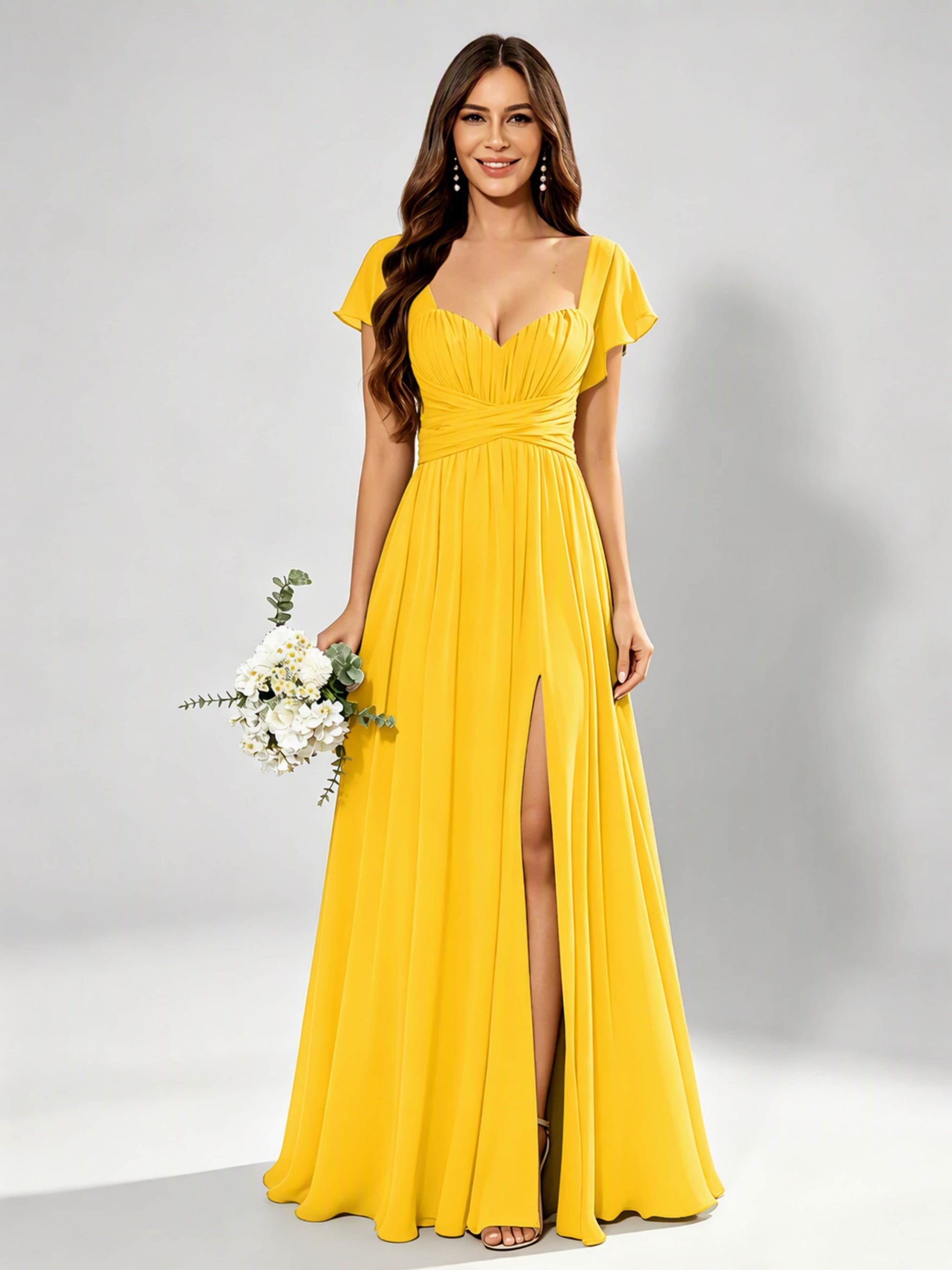 Chiffon Sweetheart Neck Empire Waist Bridesmaid Dresses