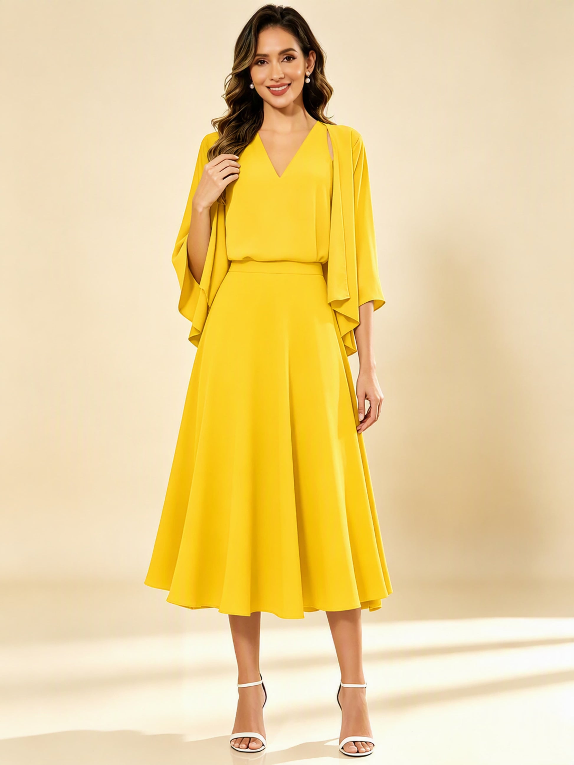 A-Line Chiffon 3 Pieces Dressy Mother of The Bride Dresses