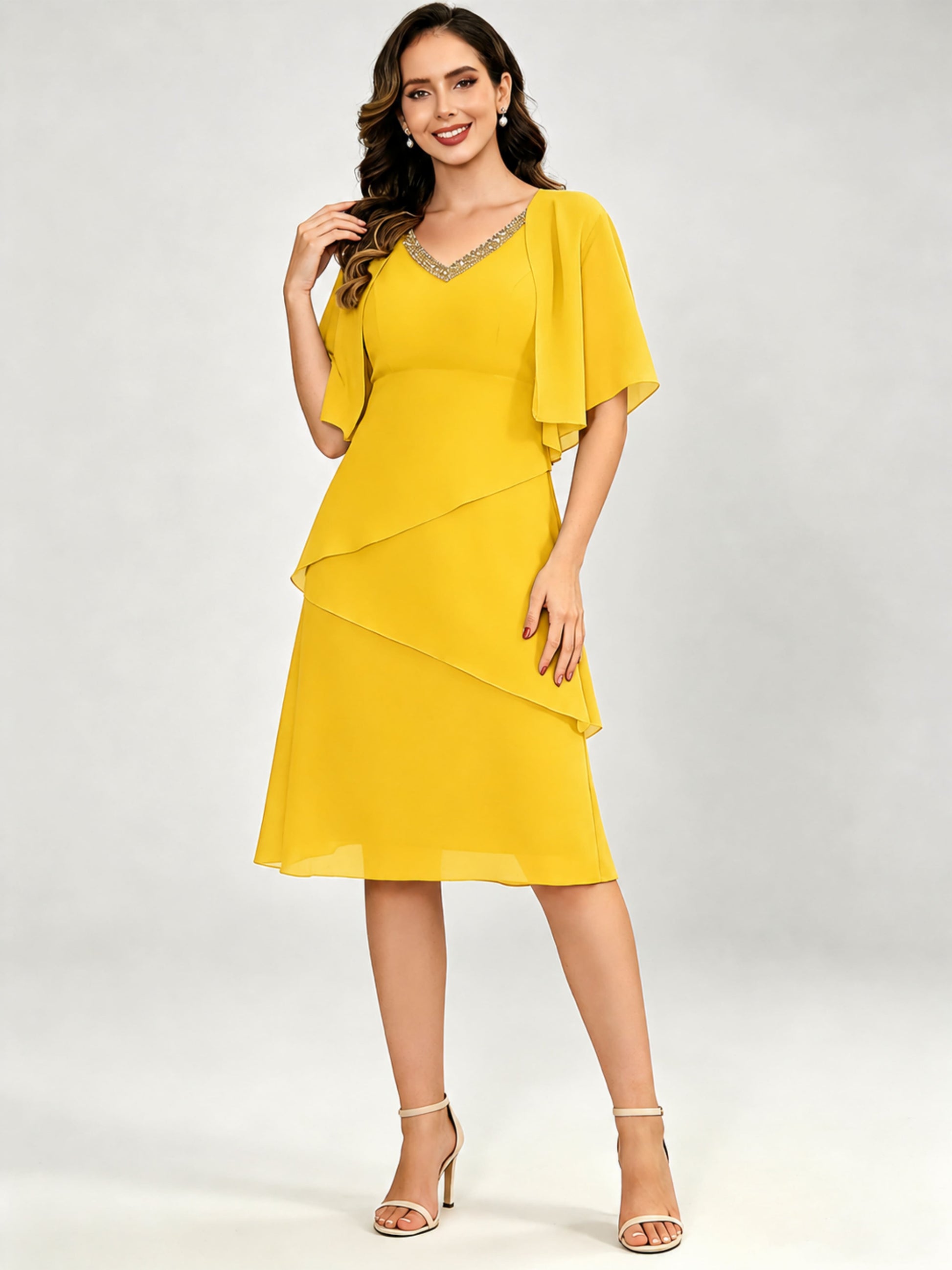 Tiered 2 Pieces Mother of The Bride Dresses with Jacket