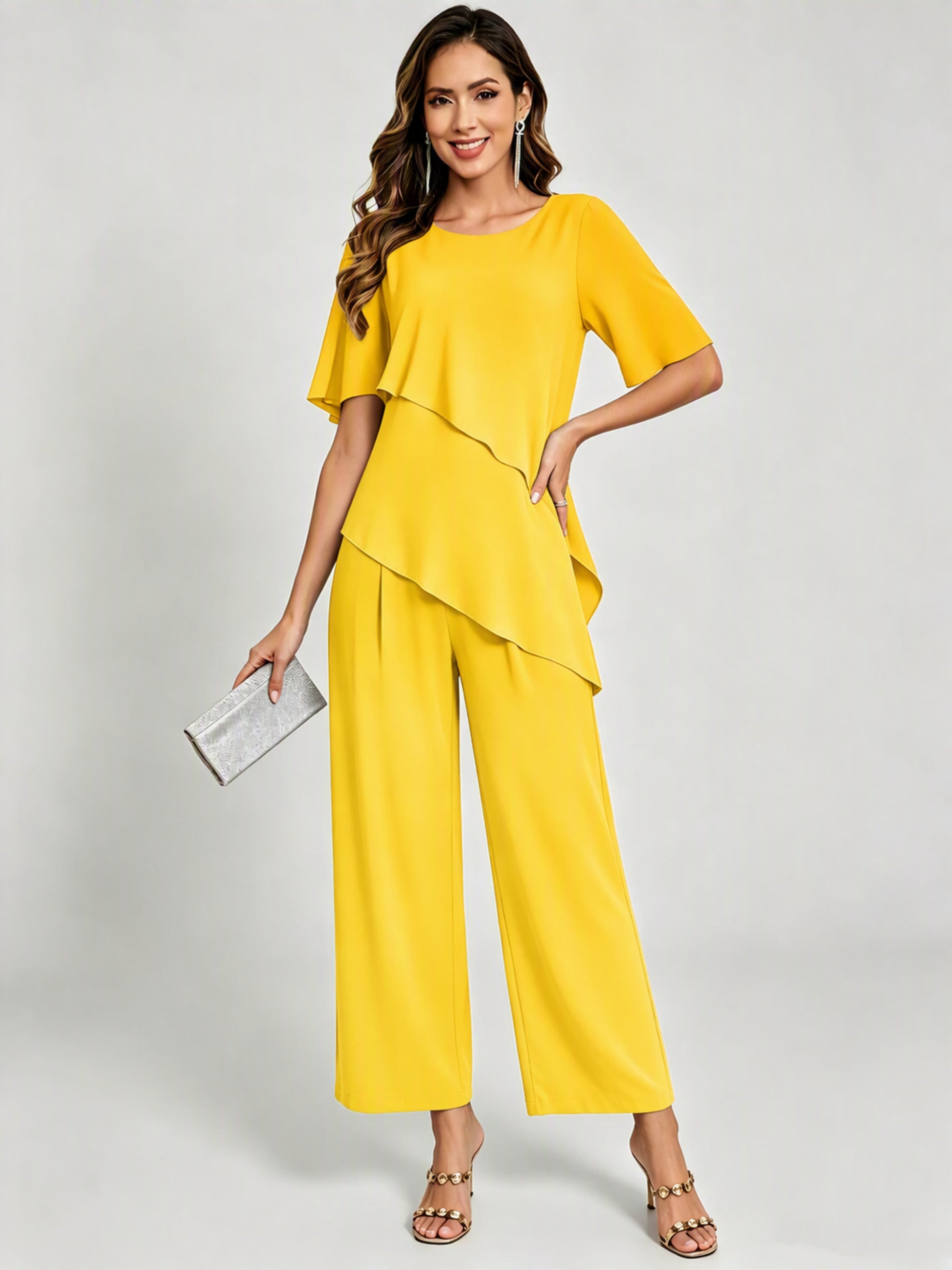 2 Pieces Mother of The Bride Pant Suits for Women Wedding