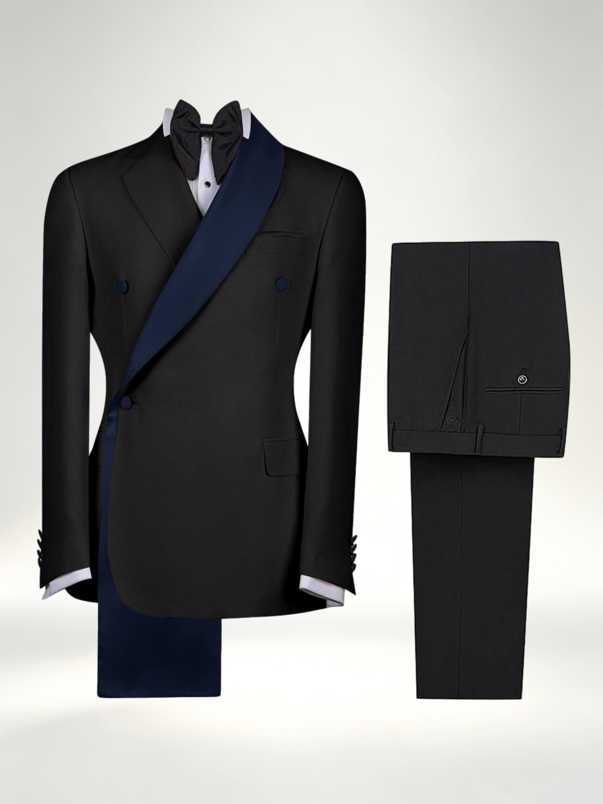 Refined Trim Detail Men's 2 Pieces Shawl Lapel Suit for Elegant Occasions
