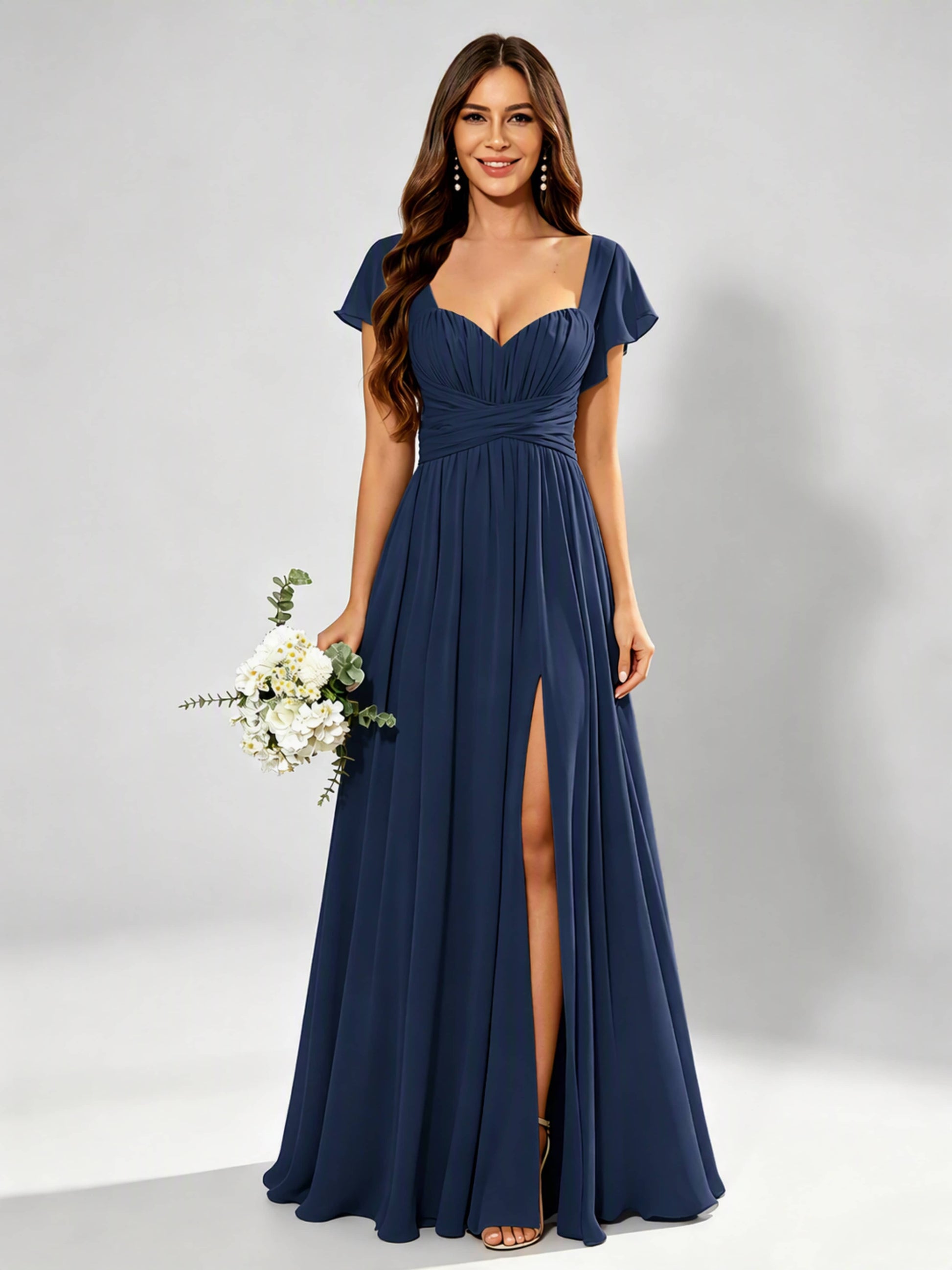 Chiffon Sweetheart Neck Empire Waist Bridesmaid Dresses