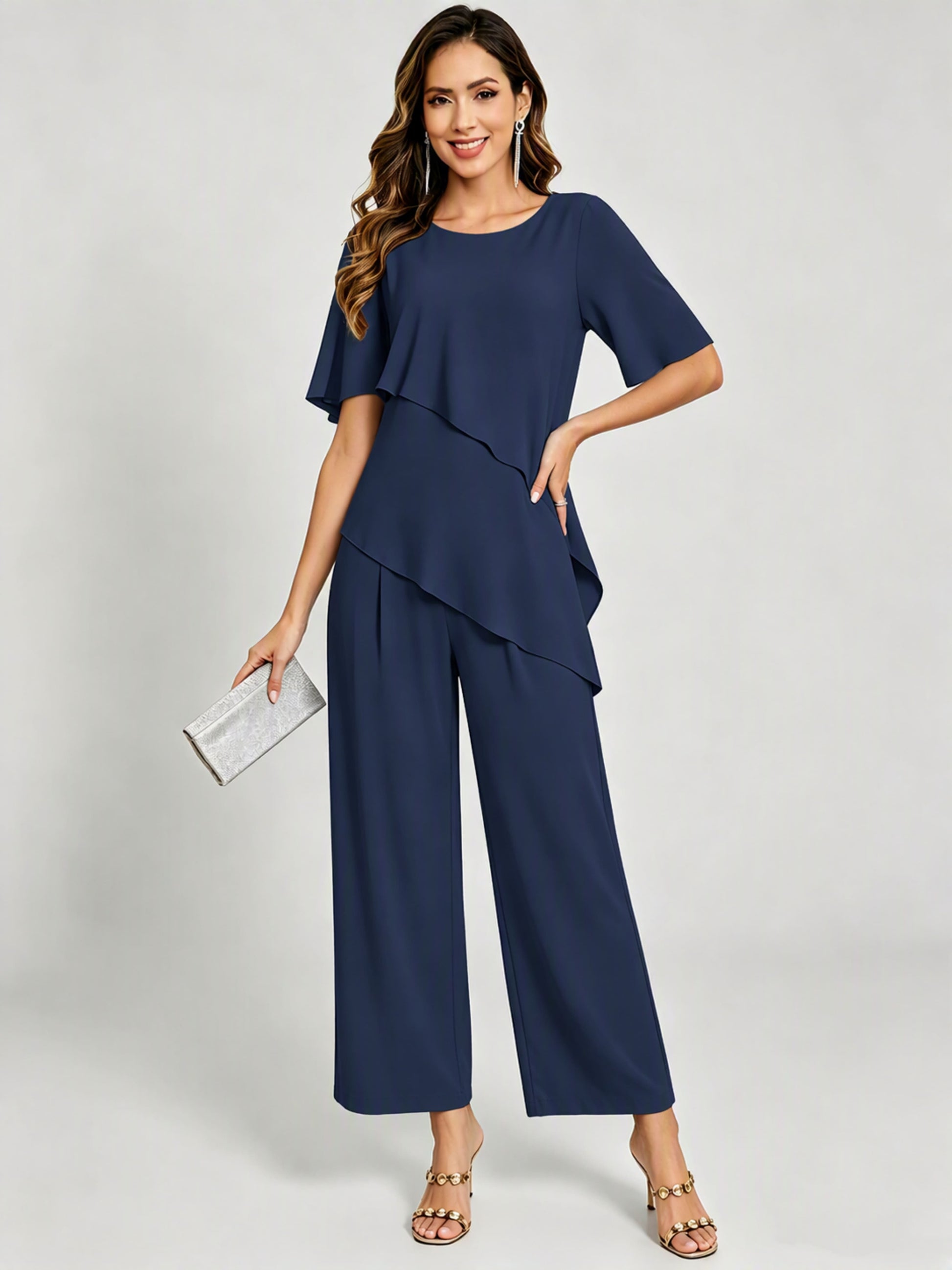 2 Pieces Mother of The Bride Pant Suits for Women Wedding