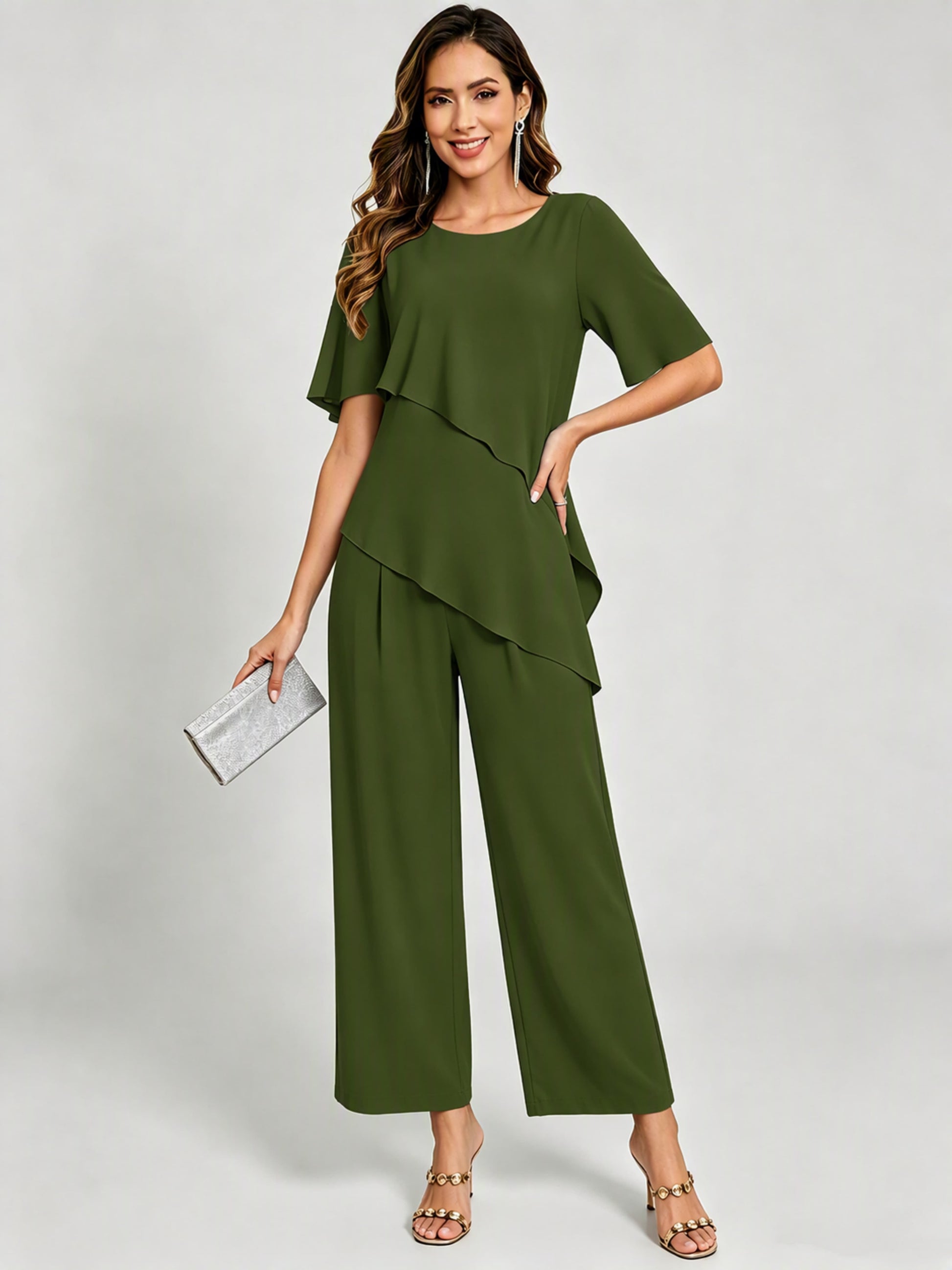 2 Pieces Mother of The Bride Pant Suits for Women Wedding
