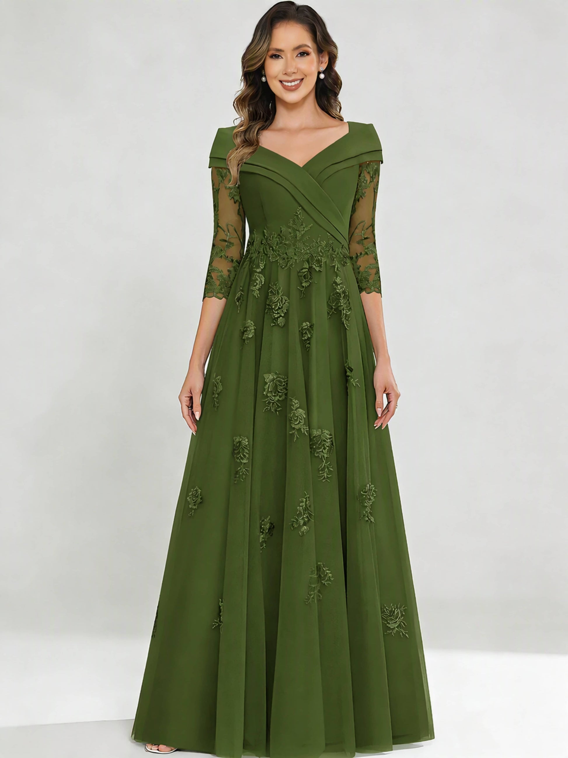 Tulle Chiffon Dressy Mother of The Bride Dresses for Women