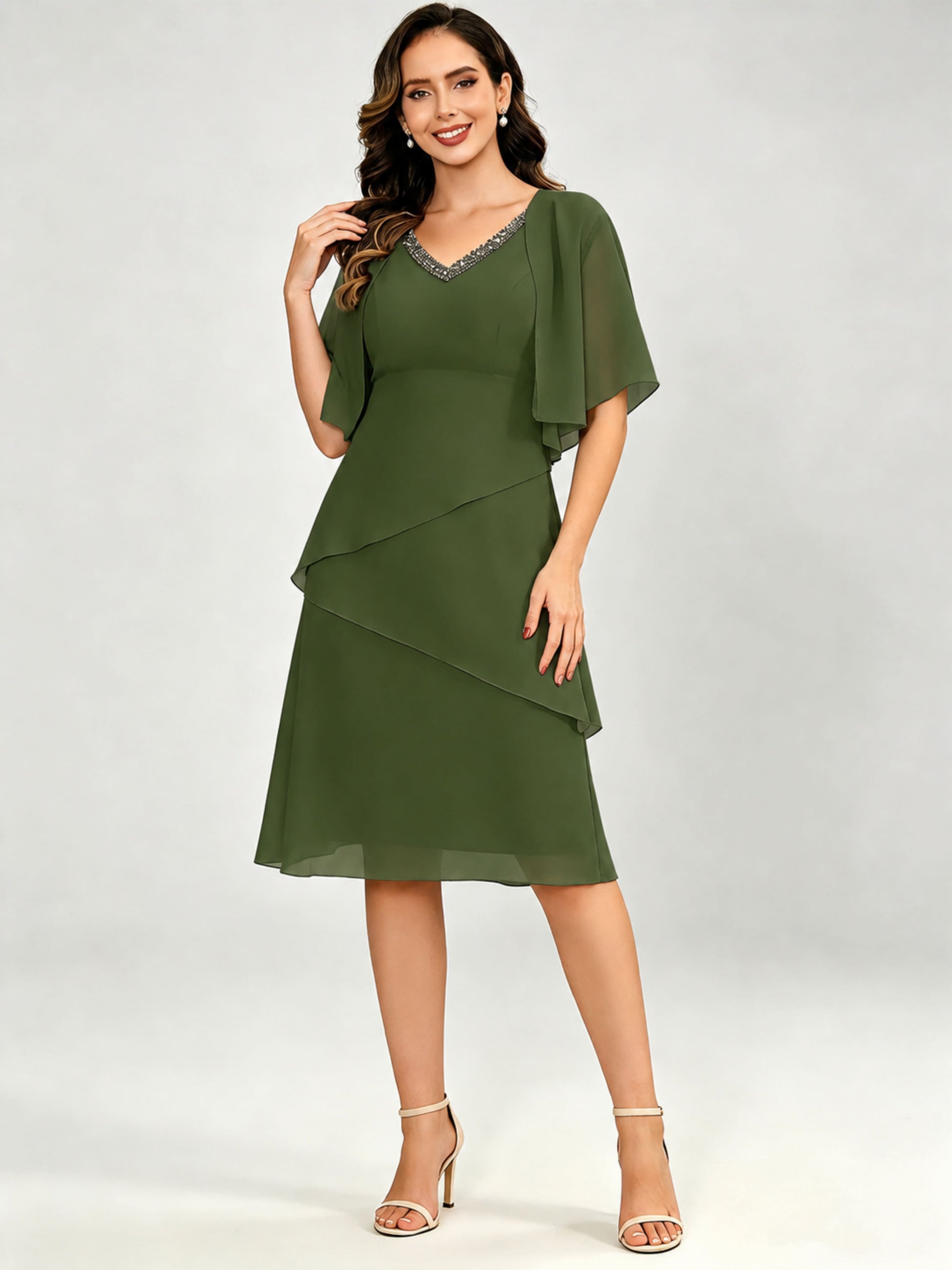 Tiered 2 Pieces Mother of The Bride Dresses with Jacket