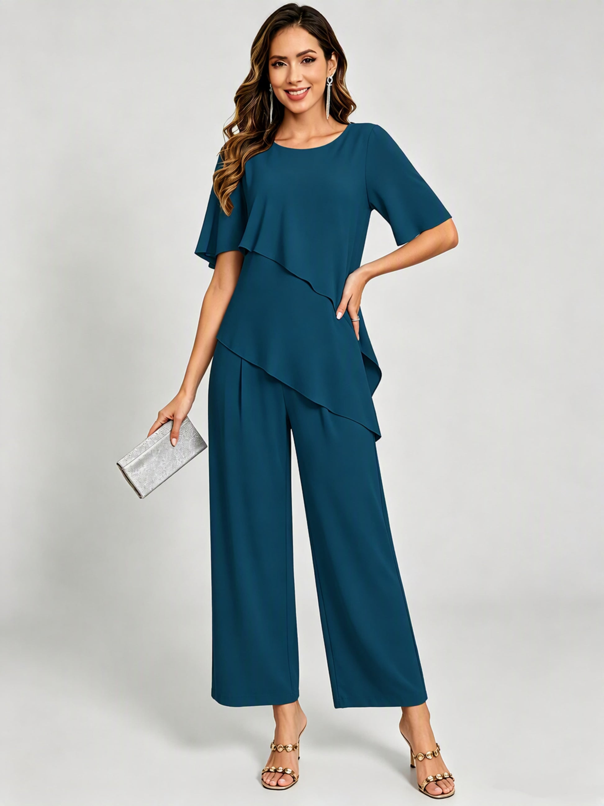 2 Pieces Mother of The Bride Pant Suits for Women Wedding