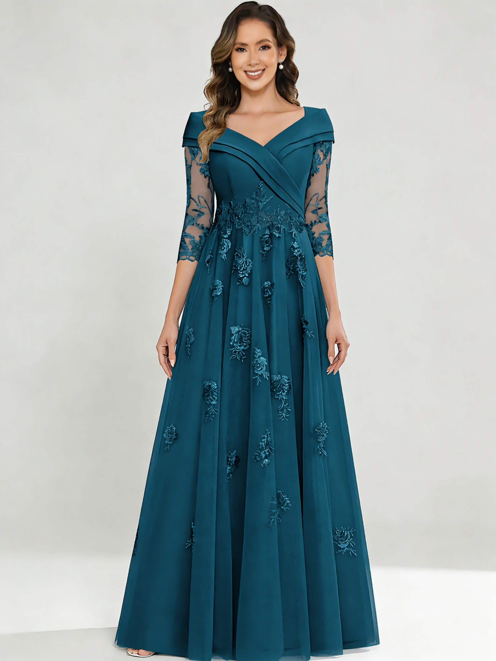 Tulle Chiffon Dressy Mother of The Bride Dresses for Women