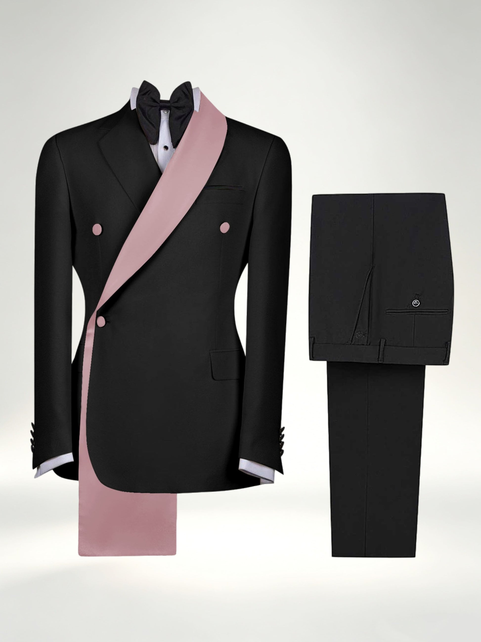 Refined Trim Detail Men's 2 Pieces Shawl Lapel Suit for Elegant Occasions