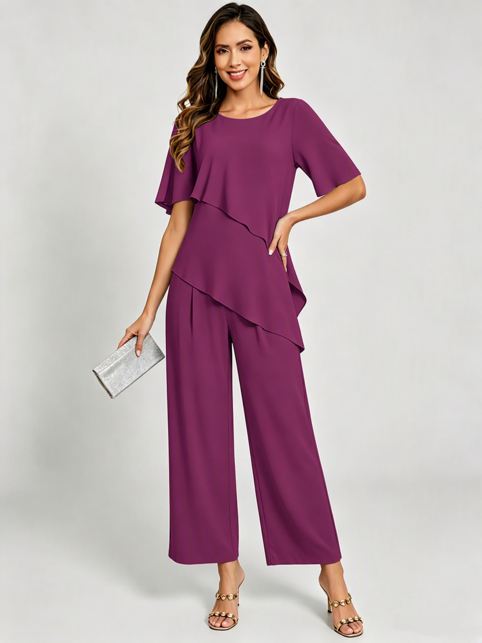 2 Pieces Mother of The Bride Pant Suits for Women Wedding