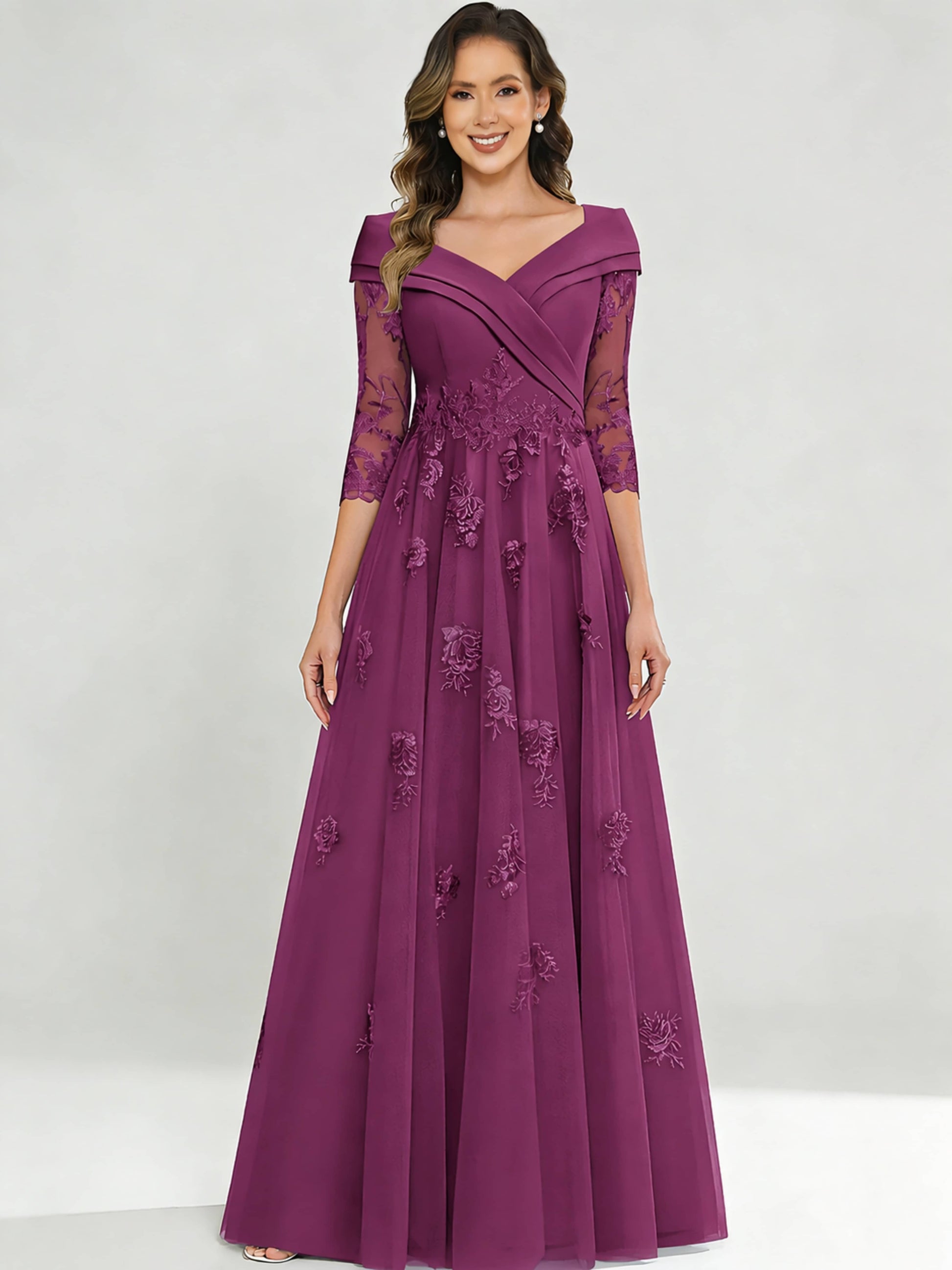 Tulle Chiffon Dressy Mother of The Bride Dresses for Women