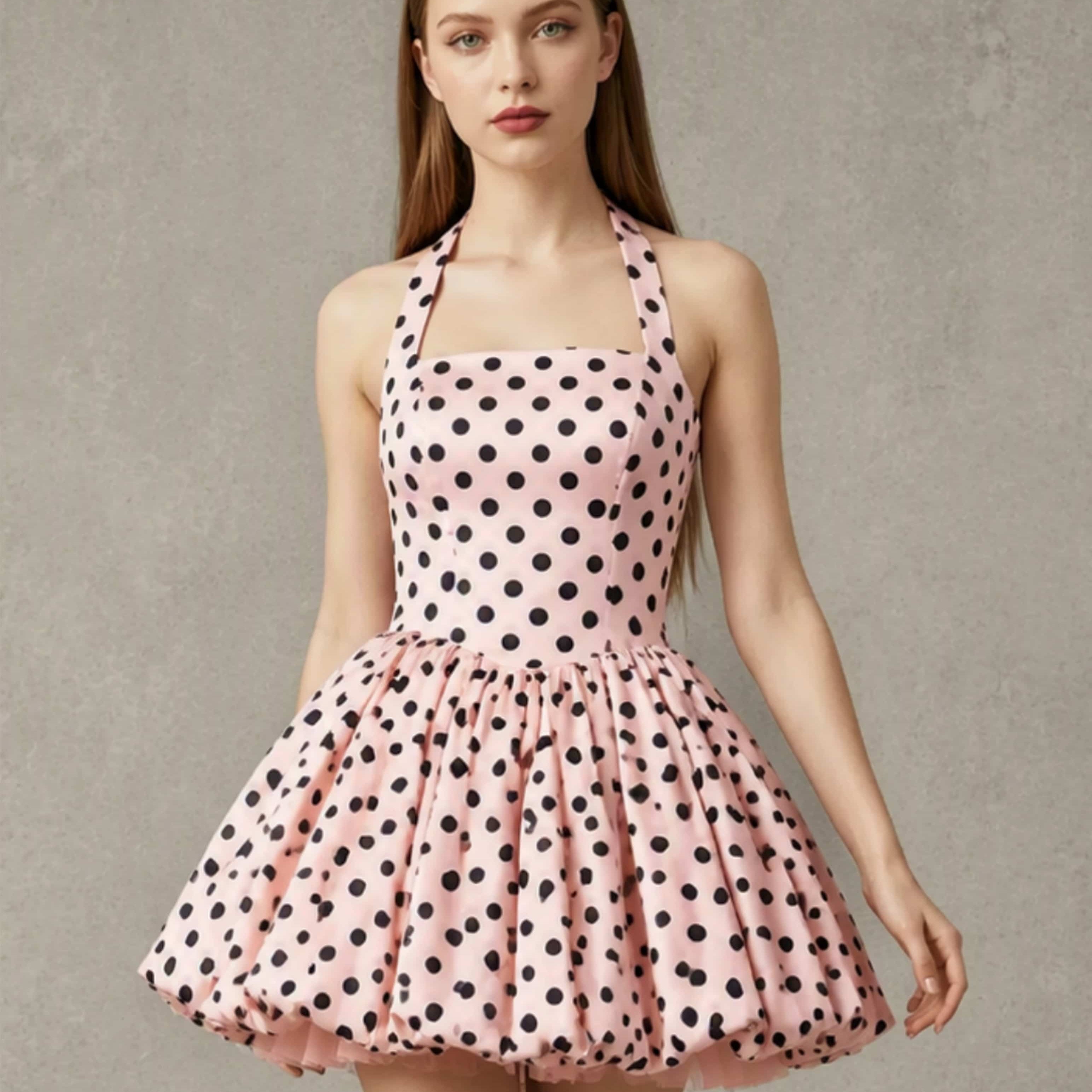 Satin Bubble Homecoming Dresses for Teens Halter Mini Gown