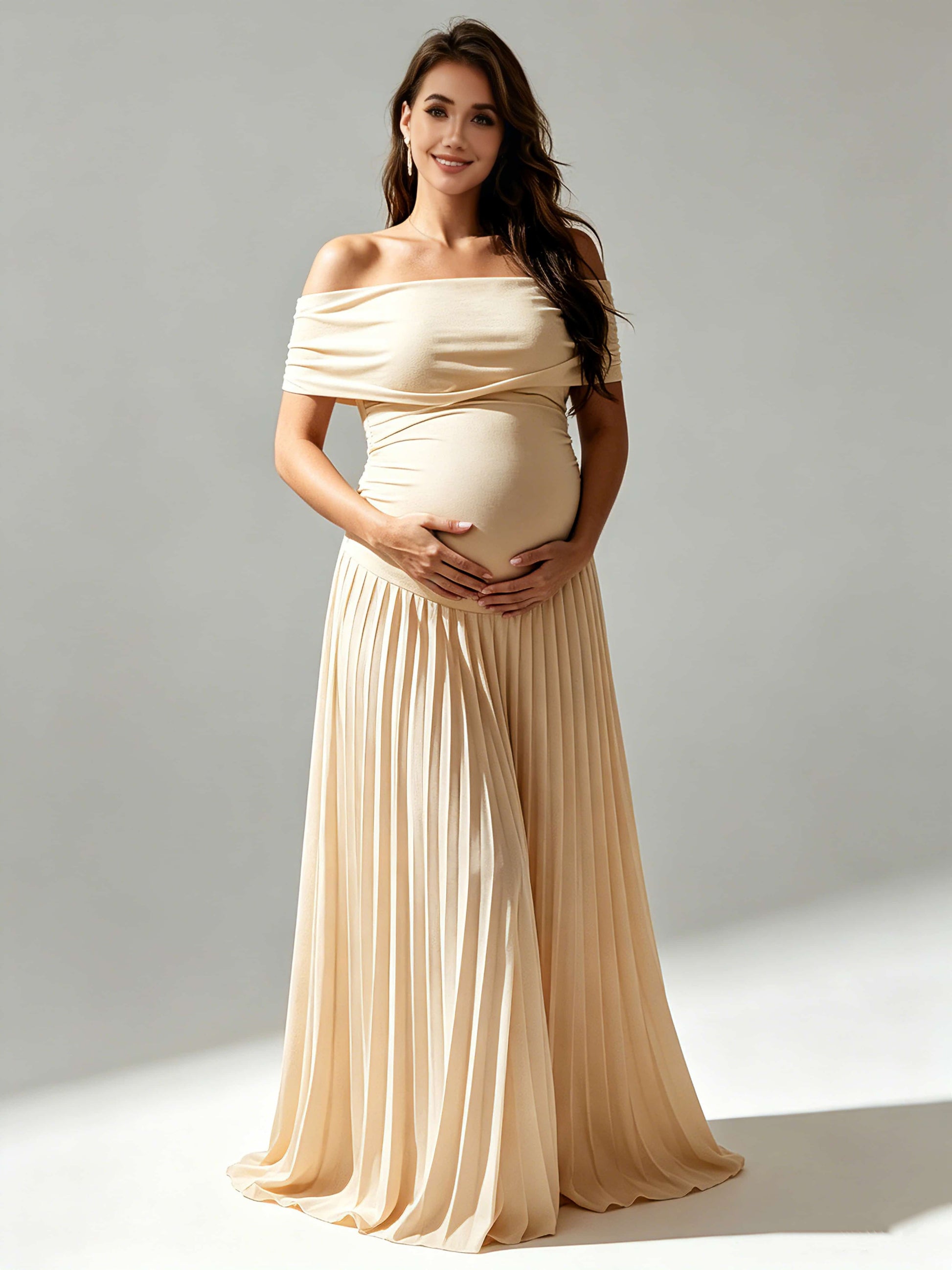 Off The Shoulder Spandex Maternity Dresses for Photoshoot