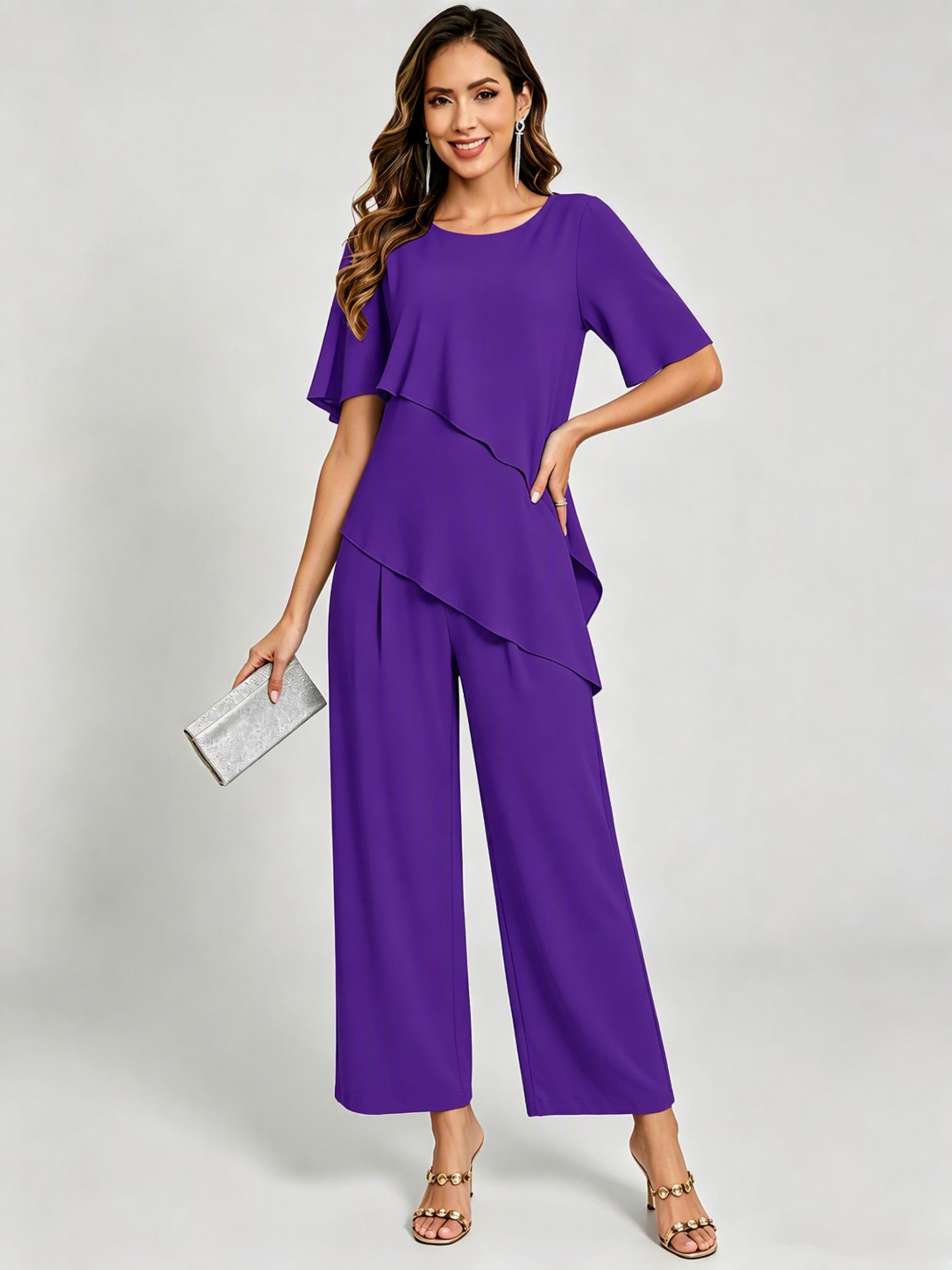 2 Pieces Mother of The Bride Pant Suits for Women Wedding