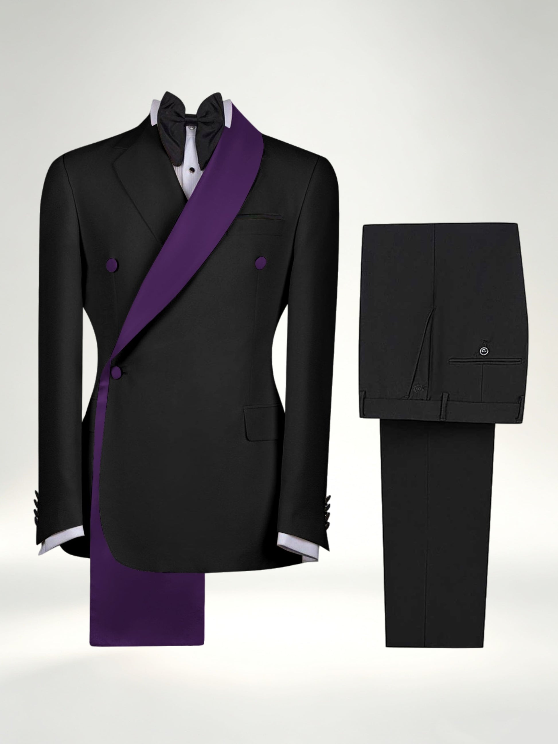 Refined Trim Detail Men's 2 Pieces Shawl Lapel Suit for Elegant Occasions