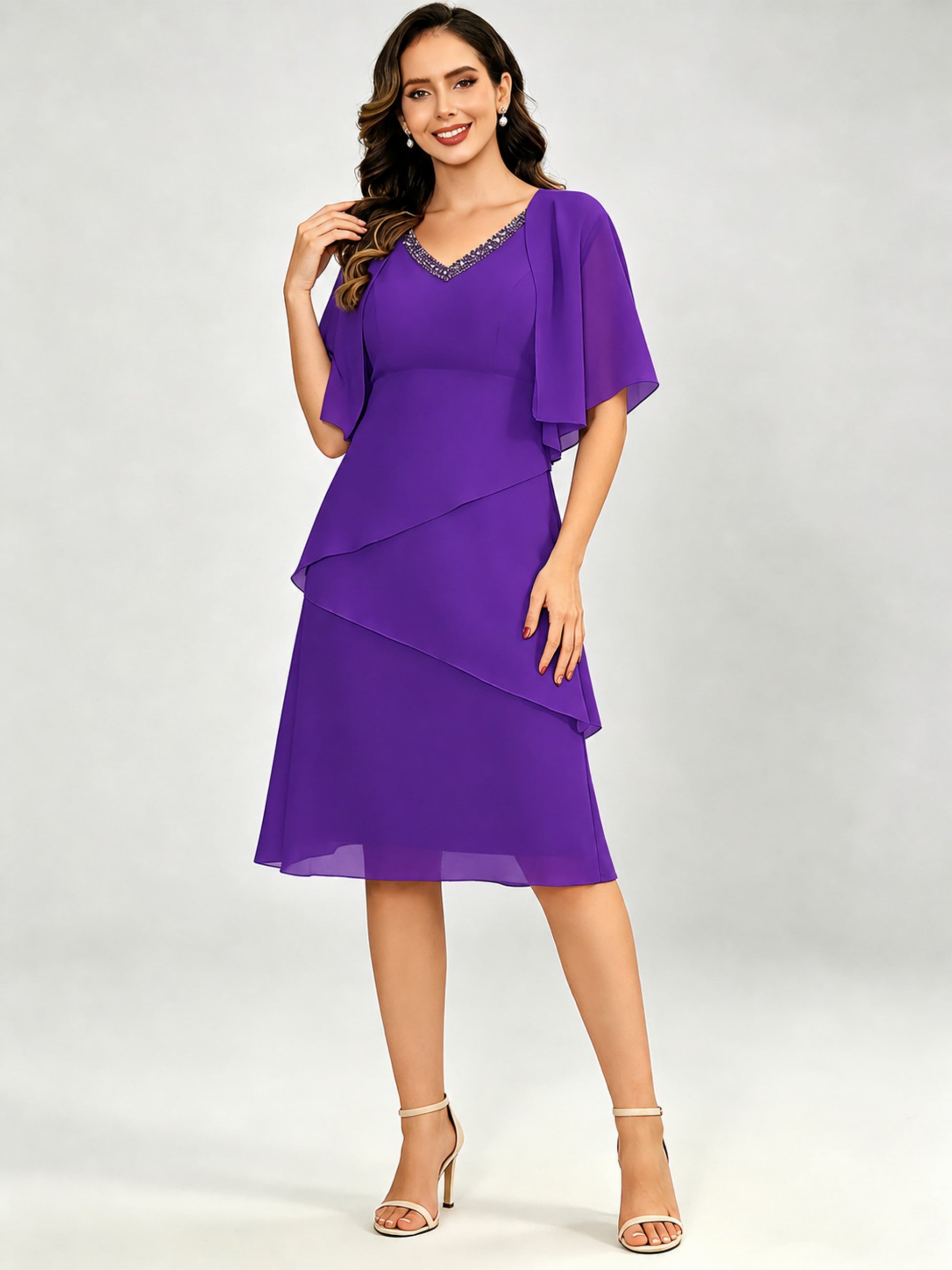 Tiered 2 Pieces Mother of The Bride Dresses with Jacket