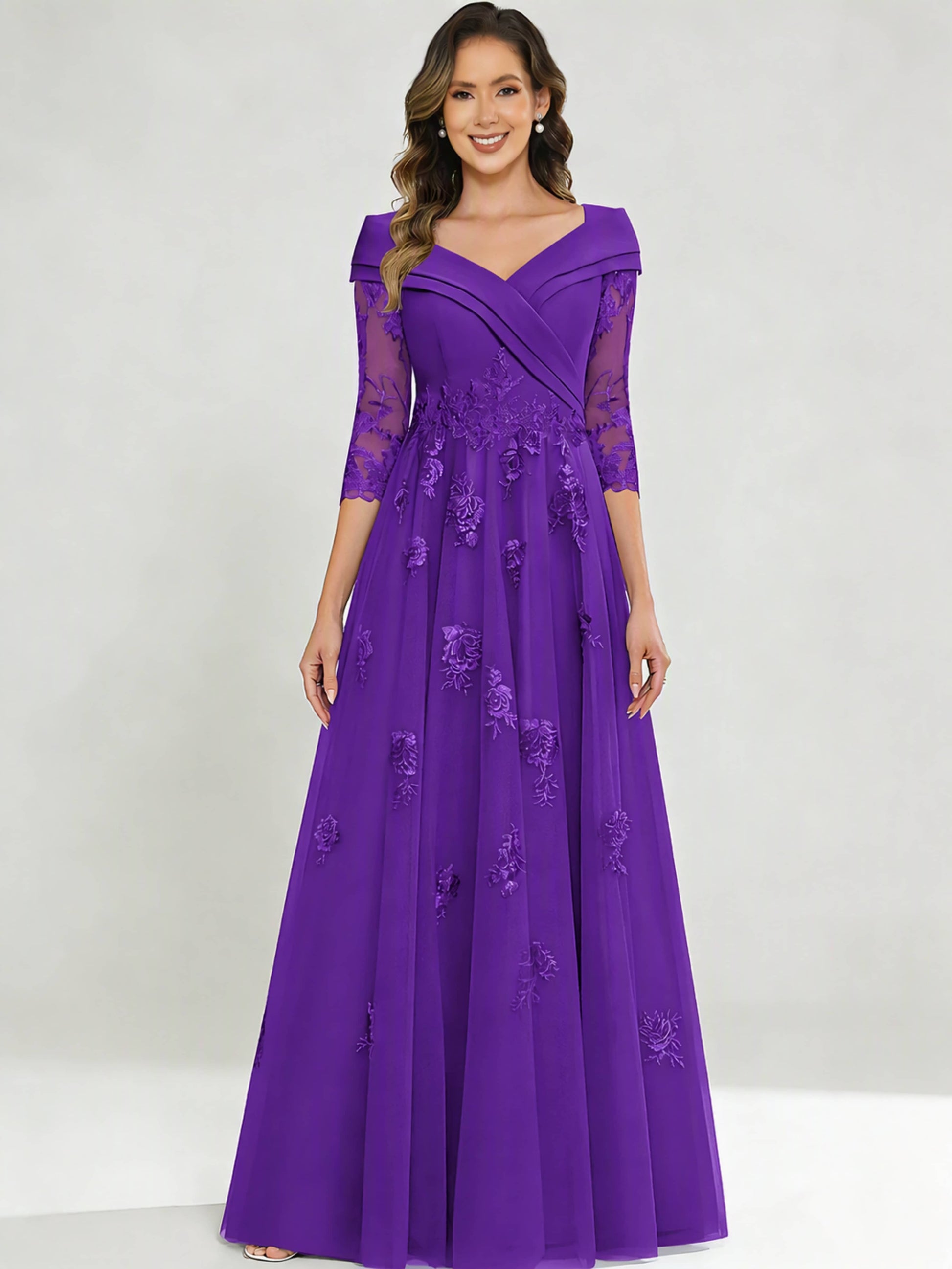 Tulle Chiffon Dressy Mother of The Bride Dresses for Women