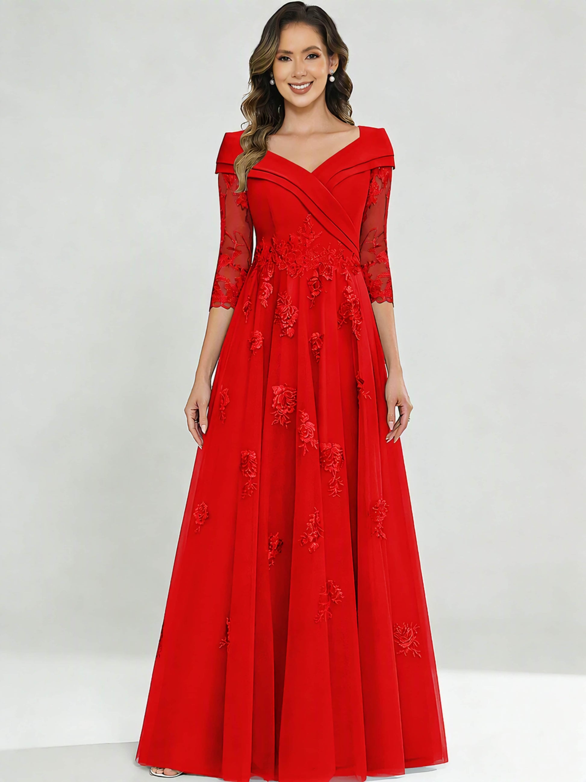 Tulle Chiffon Dressy Mother of The Bride Dresses for Women