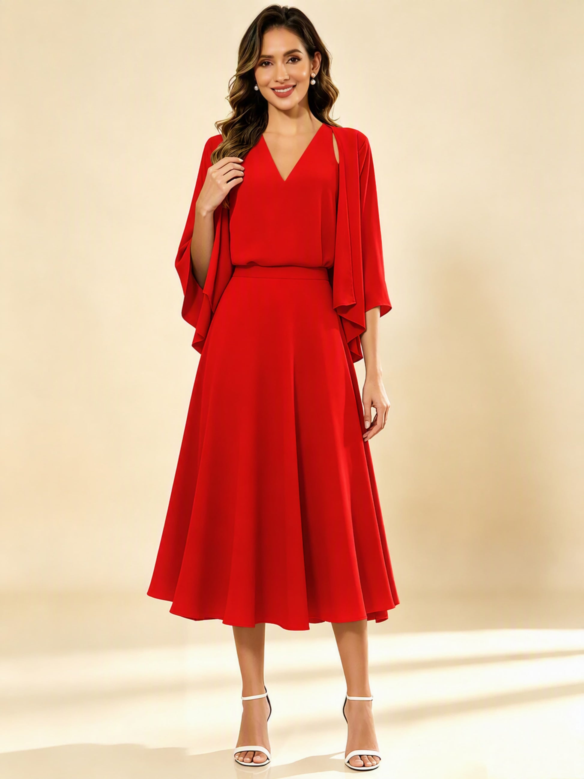 A-Line Chiffon 3 Pieces Dressy Mother of The Bride Dresses