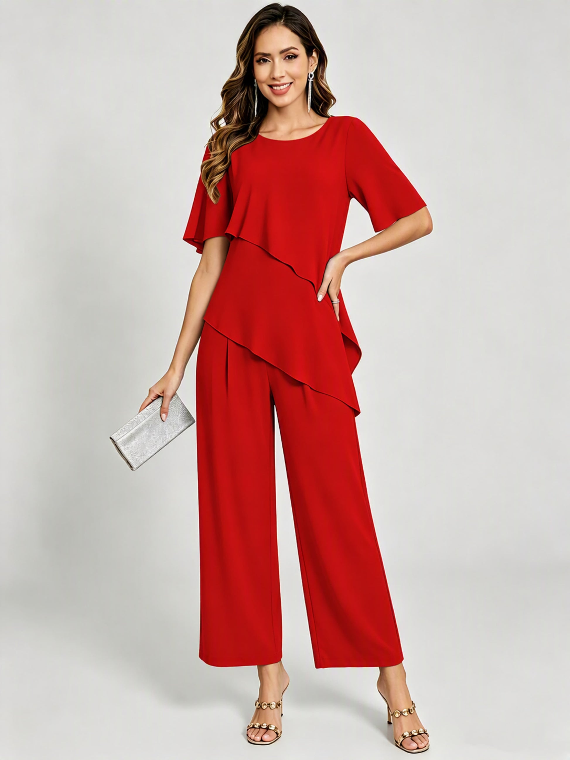 2 Pieces Mother of The Bride Pant Suits for Women Wedding