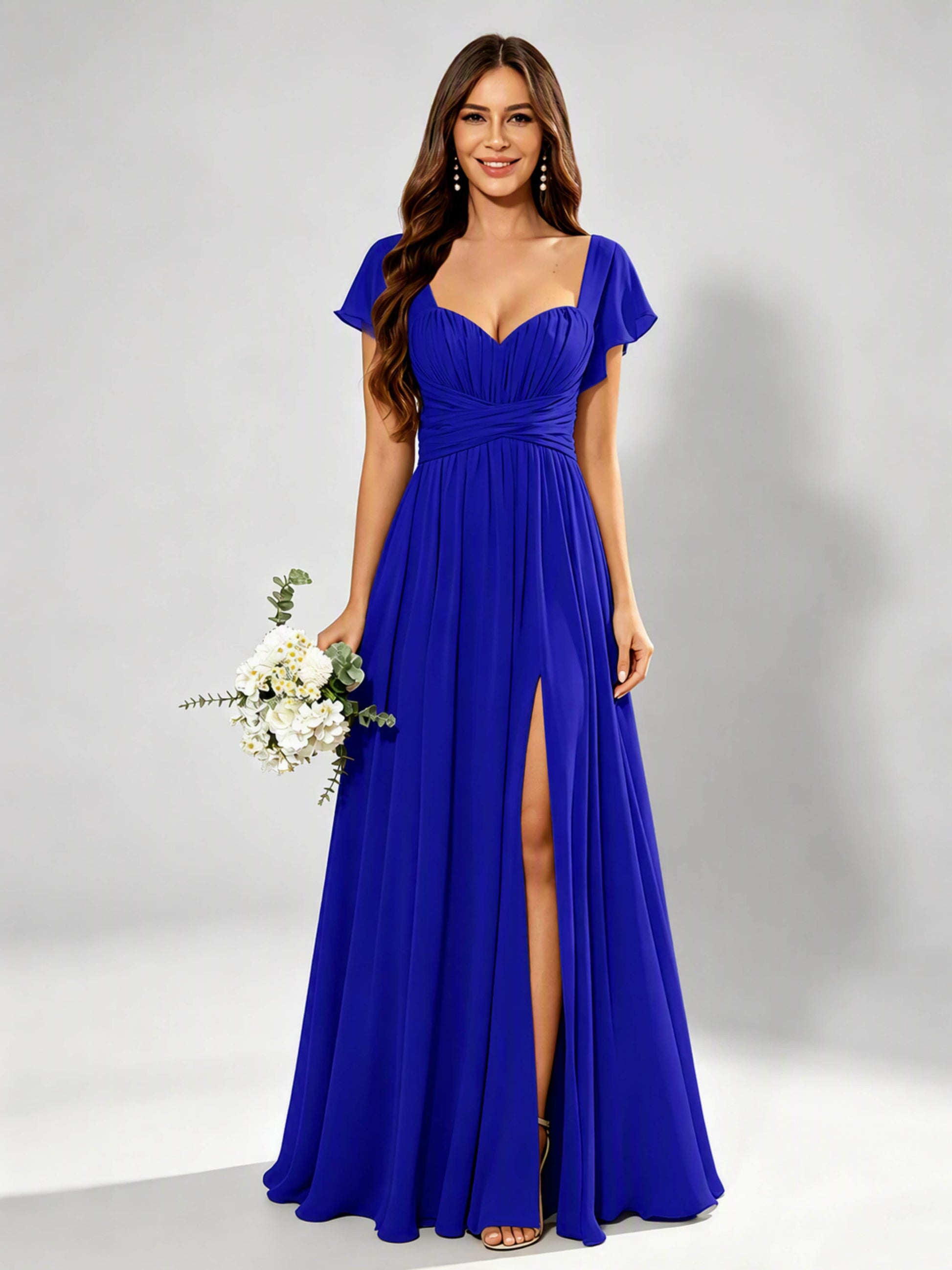 Chiffon Sweetheart Neck Empire Waist Bridesmaid Dresses