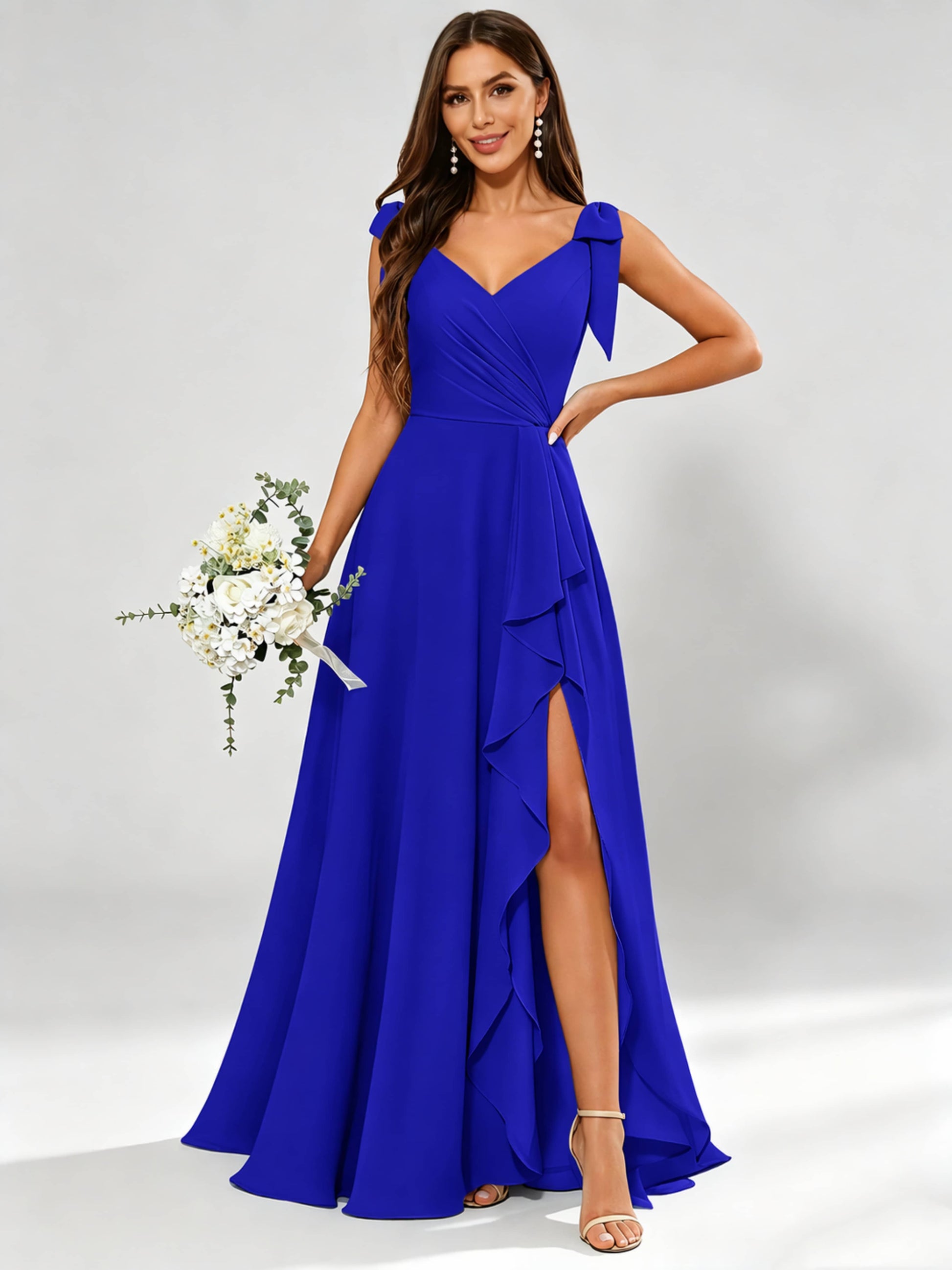 V-Neck Chiffon Bridesmaid Dresses