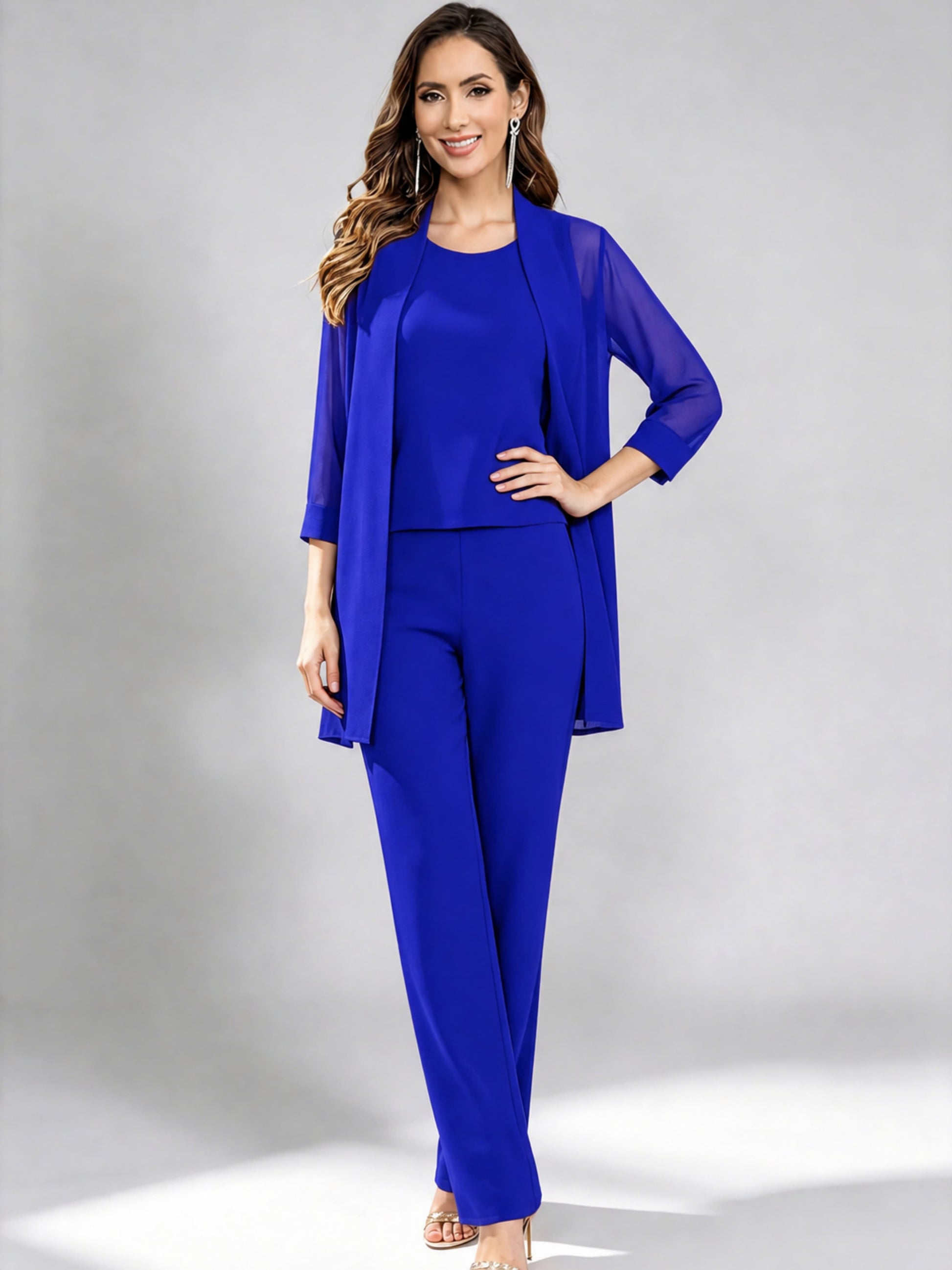 3 Pieces Mother of The Bride Pantsuits Formal Dressy Outfit