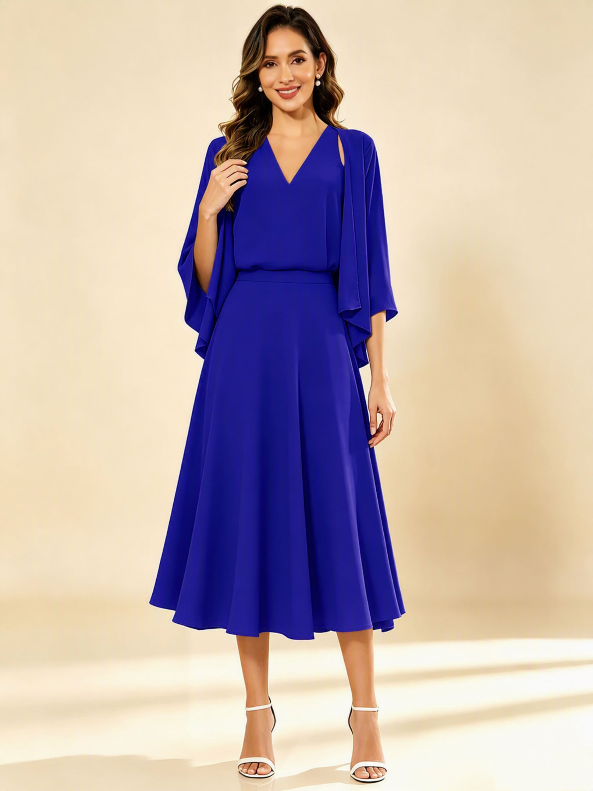 A-Line Chiffon 3 Pieces Dressy Mother of The Bride Dresses