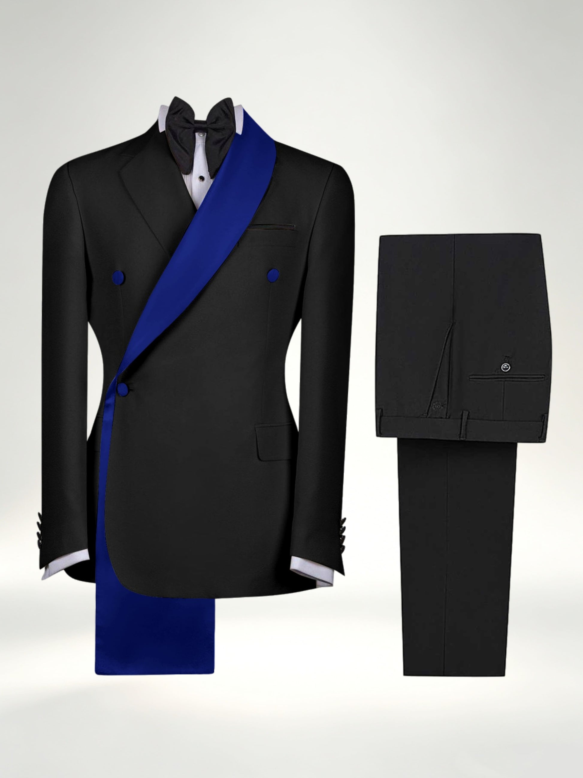 Refined Trim Detail Men's 2 Pieces Shawl Lapel Suit for Elegant Occasions