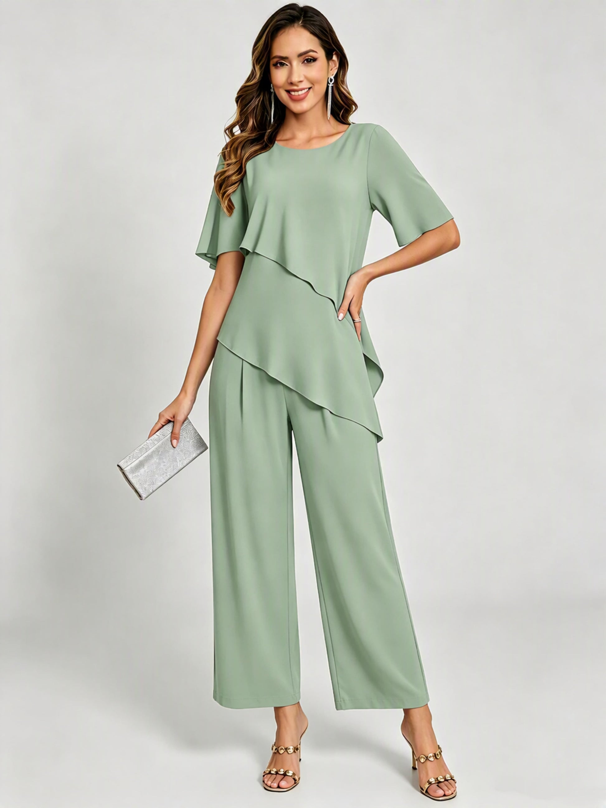 2 Pieces Mother of The Bride Pant Suits for Women Wedding