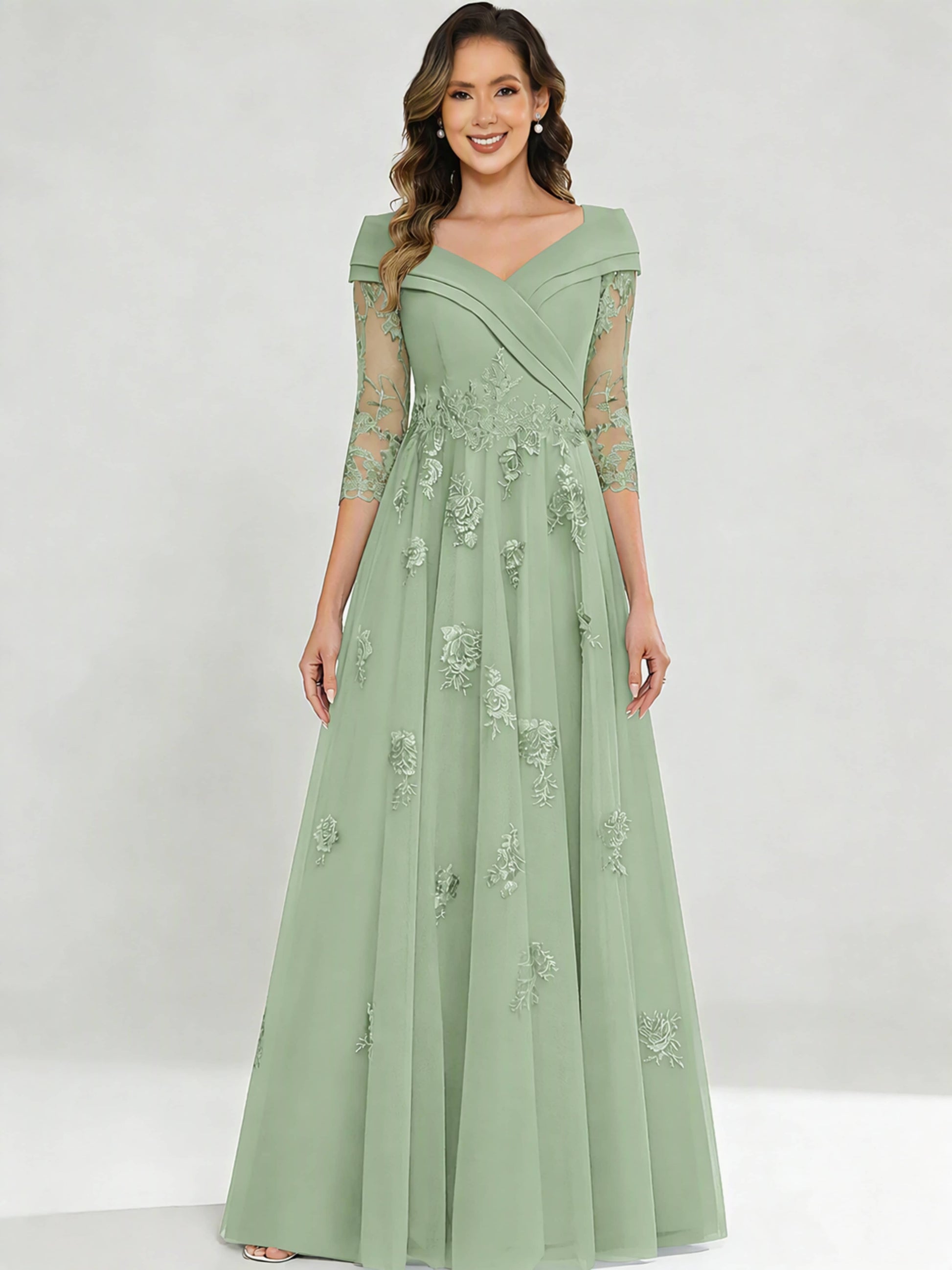 Tulle Chiffon Dressy Mother of The Bride Dresses for Women