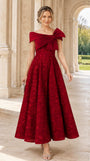 Ankle Length Lace Off Shoulder Mother of The Bride Dress