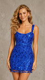 Sequin Sparkly Teens Short Homecoming Dress Square Neck Prom Gown
