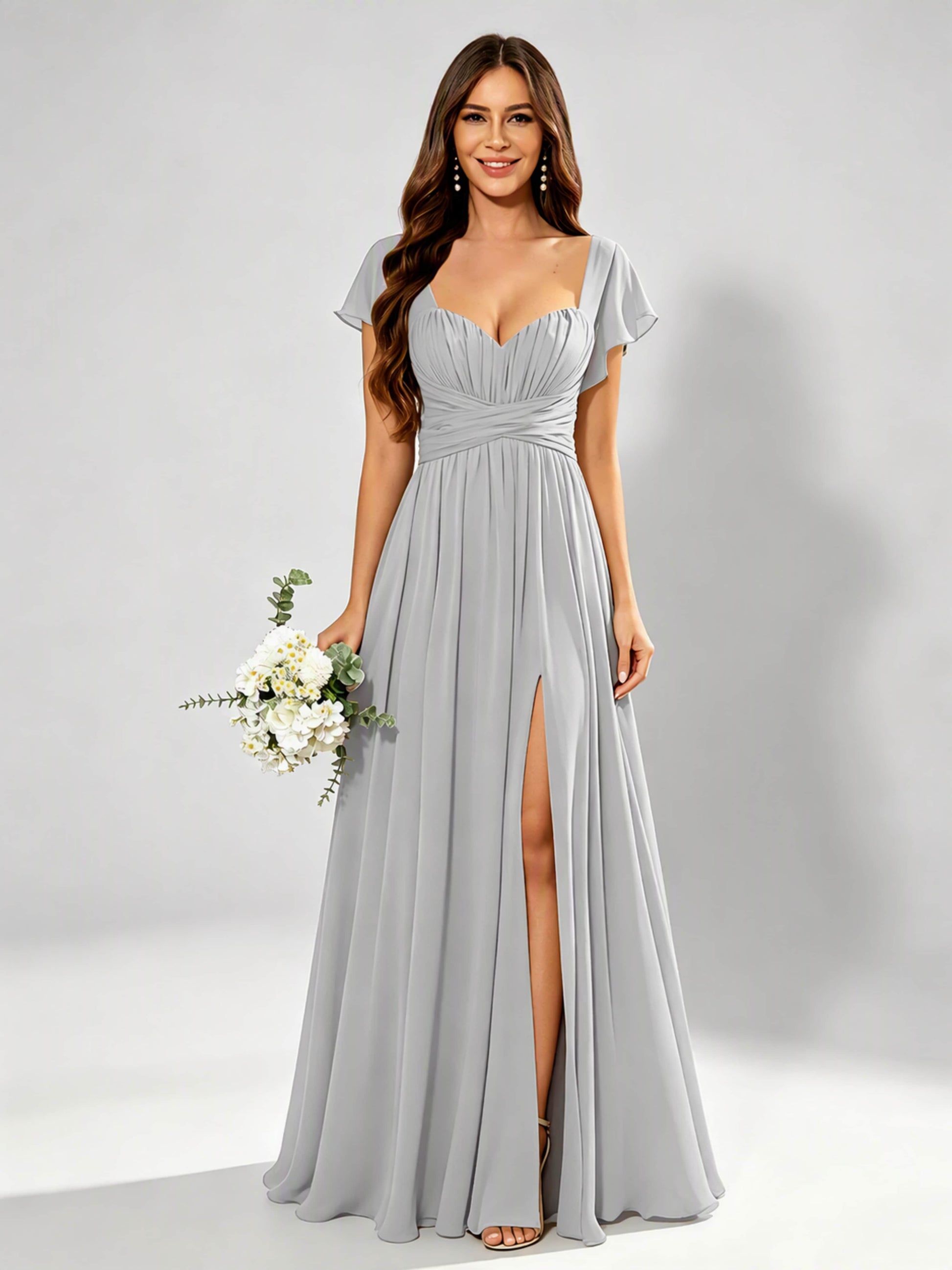 Chiffon Sweetheart Neck Empire Waist Bridesmaid Dresses
