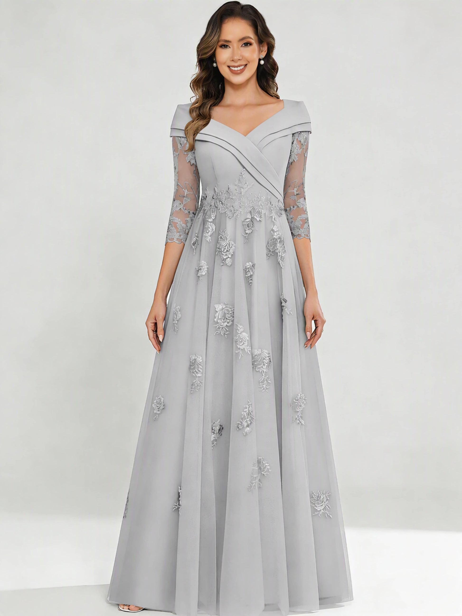 Tulle Chiffon Dressy Mother of The Bride Dresses for Women