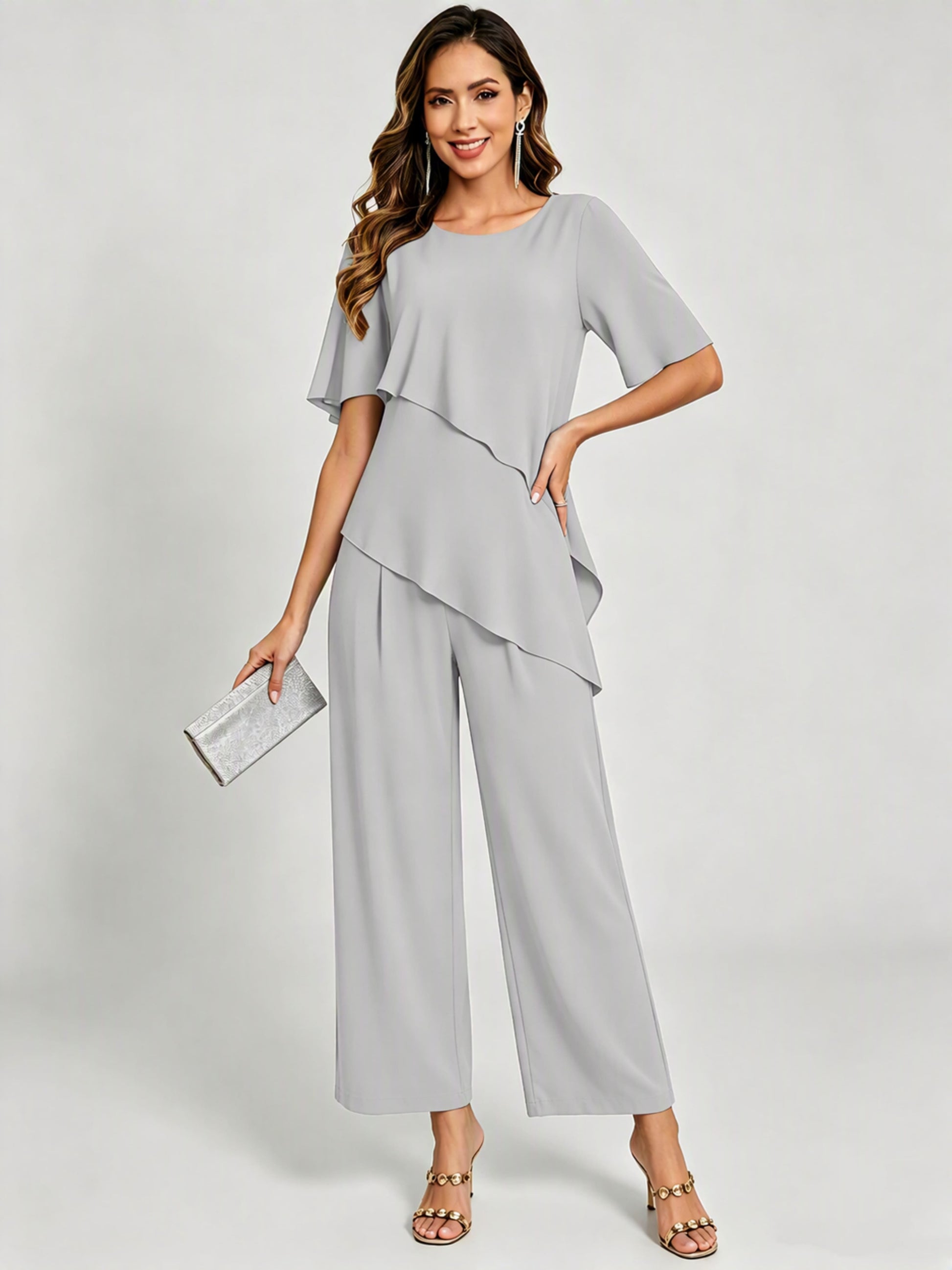 2 Pieces Mother of The Bride Pant Suits for Women Wedding