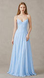Chiffon Spaghetti Straps Sweetheart Neck Formal Evening Dress