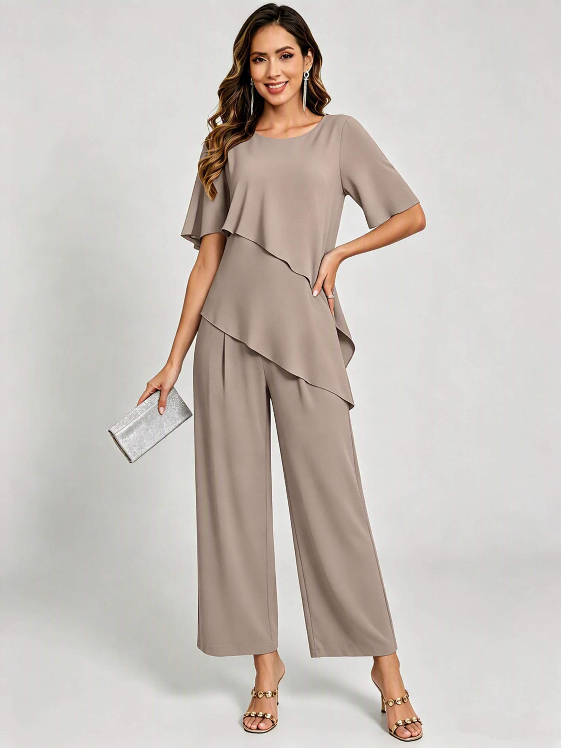 2 Pieces Mother of The Bride Pant Suits for Women Wedding