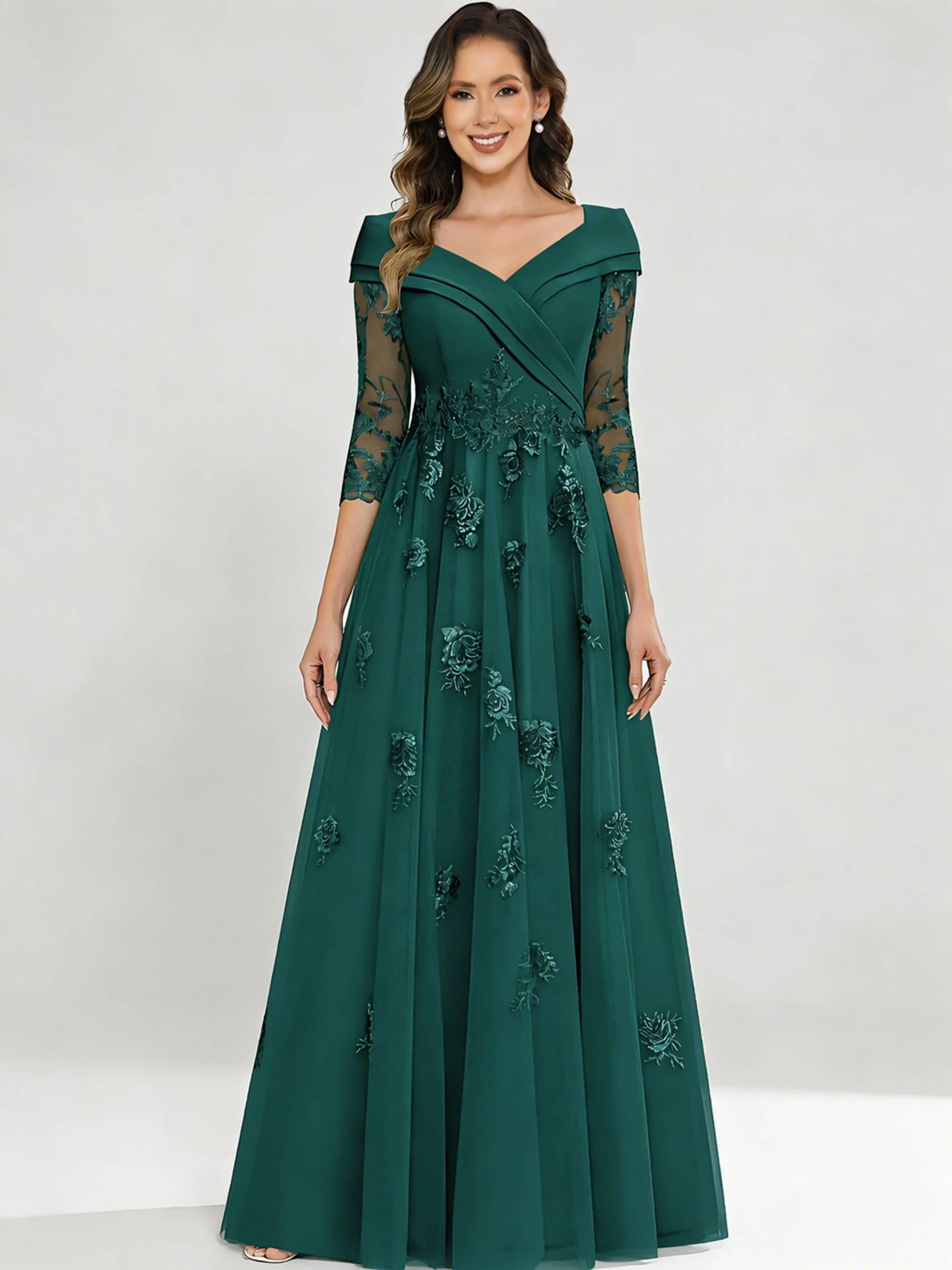 Tulle Chiffon Dressy Mother of The Bride Dresses for Women