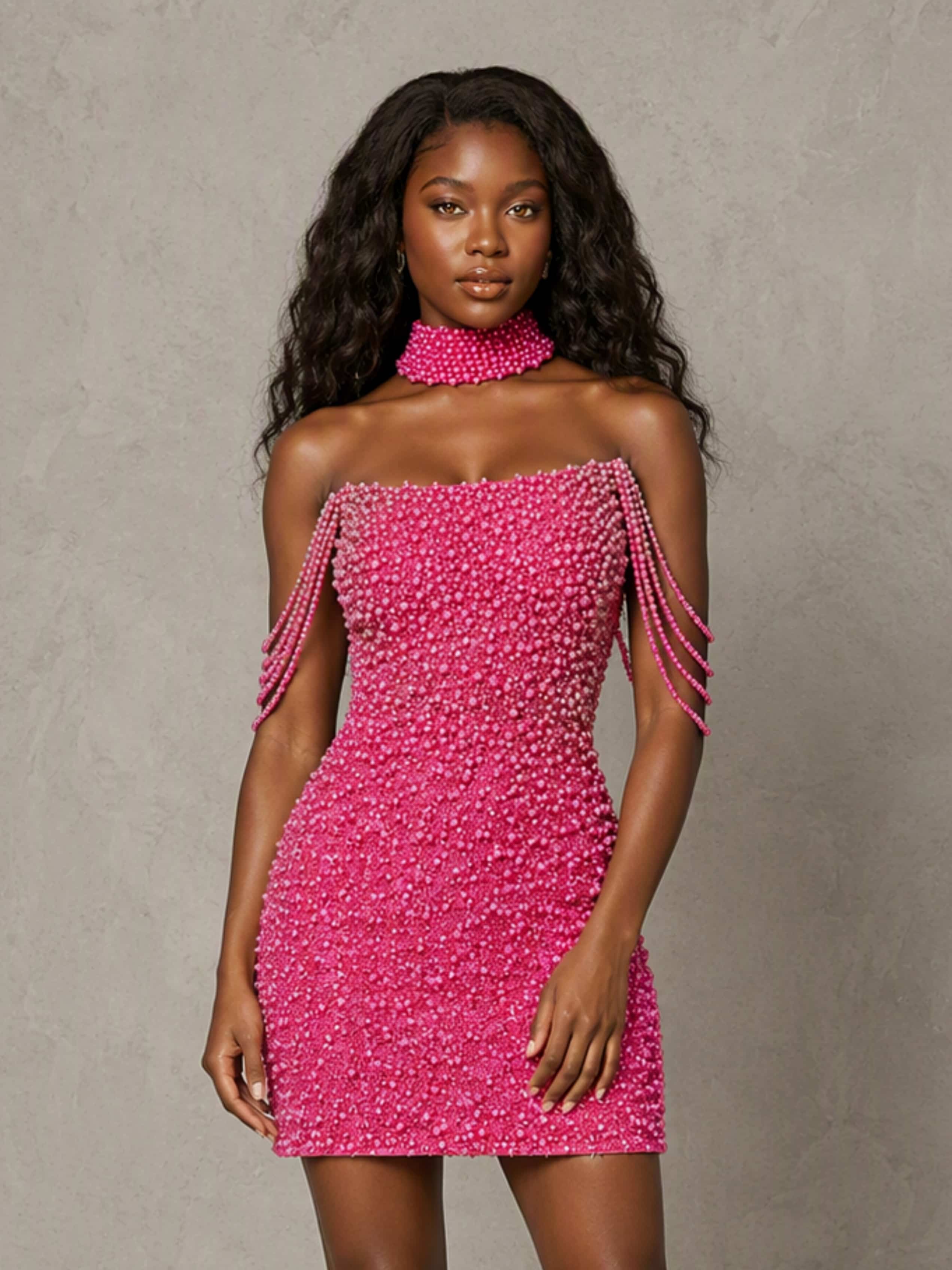 Pearl Bodycon Short Homecoming Dresses Mini Prom Party Gown