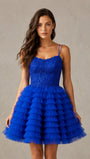 Tulle Puffy Lace Appliques Homecoming Dresses